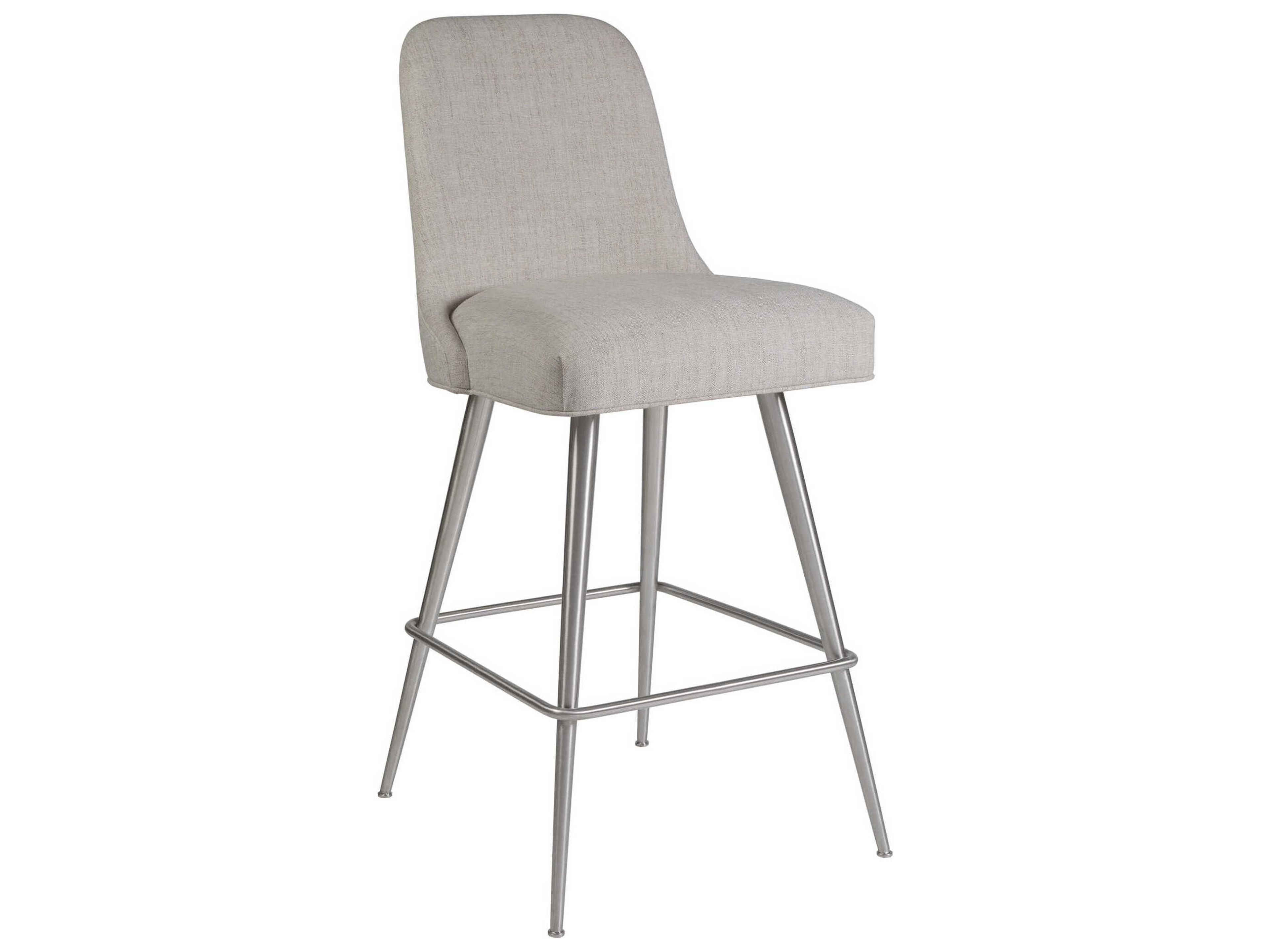 Dinah Stainless Steel Upholstered Swivel Bar Stool