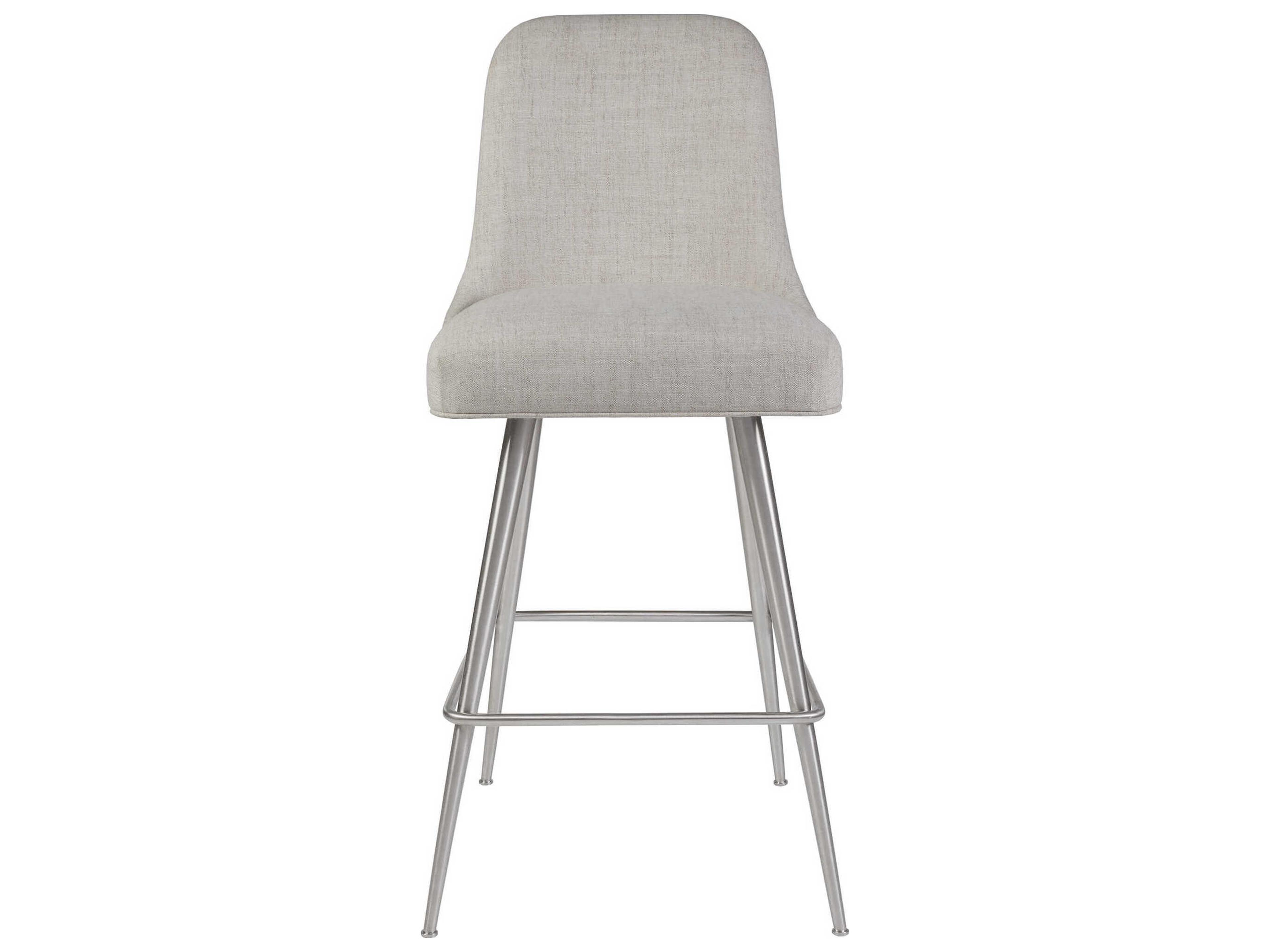 Artistica Dinah Stainless Steel Upholstered Swivel Bar Stool