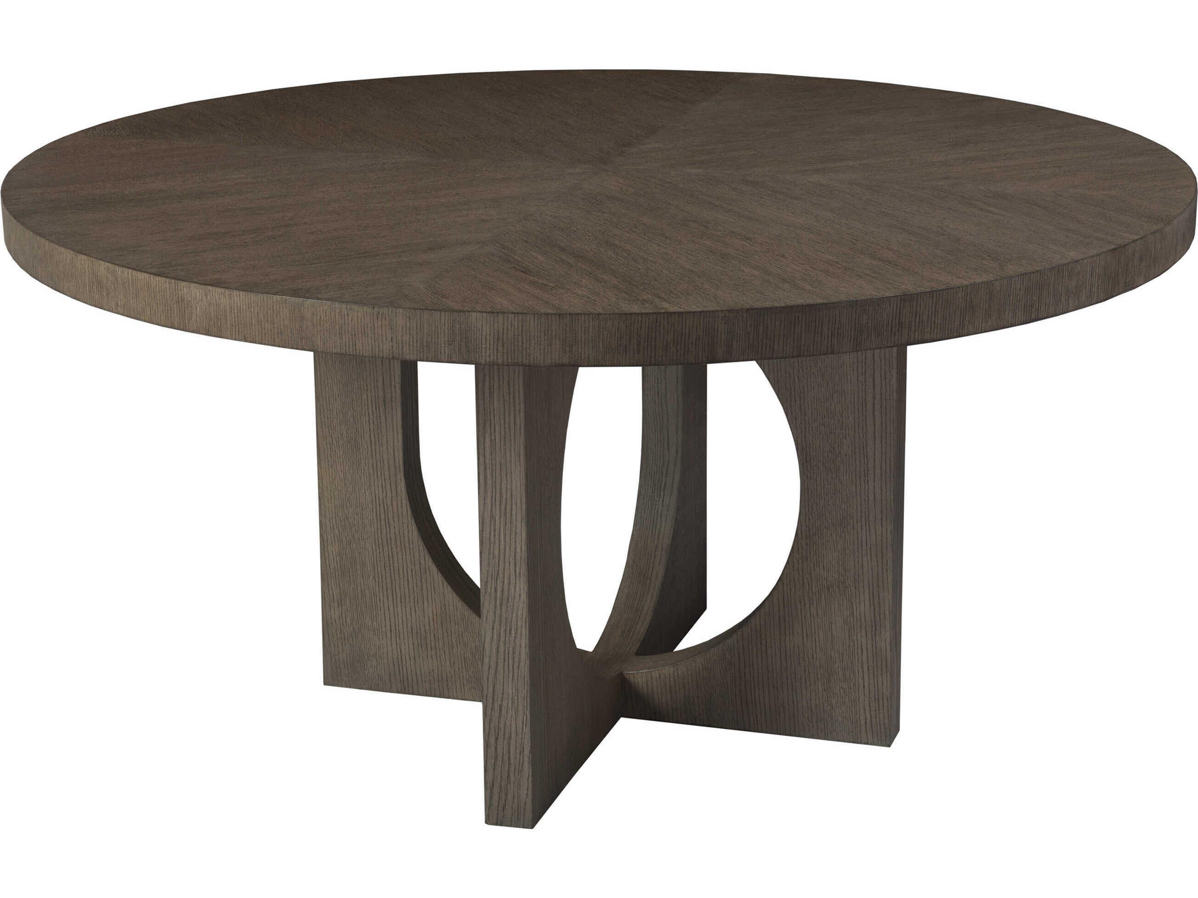 Signature Designs Apostrophe Round Wood Cappuccino Gray Oak Dining Table