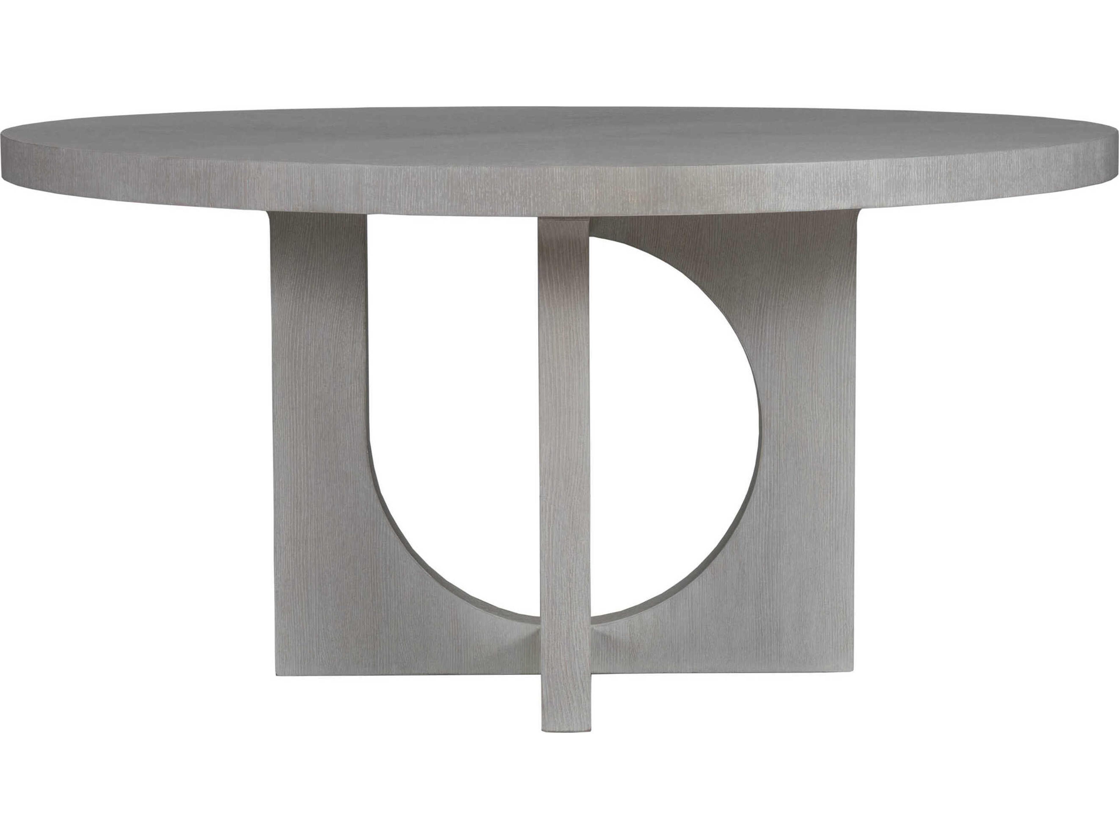 Signature Designs Apostrophe Round Wood Mistry White Gray Dining Table