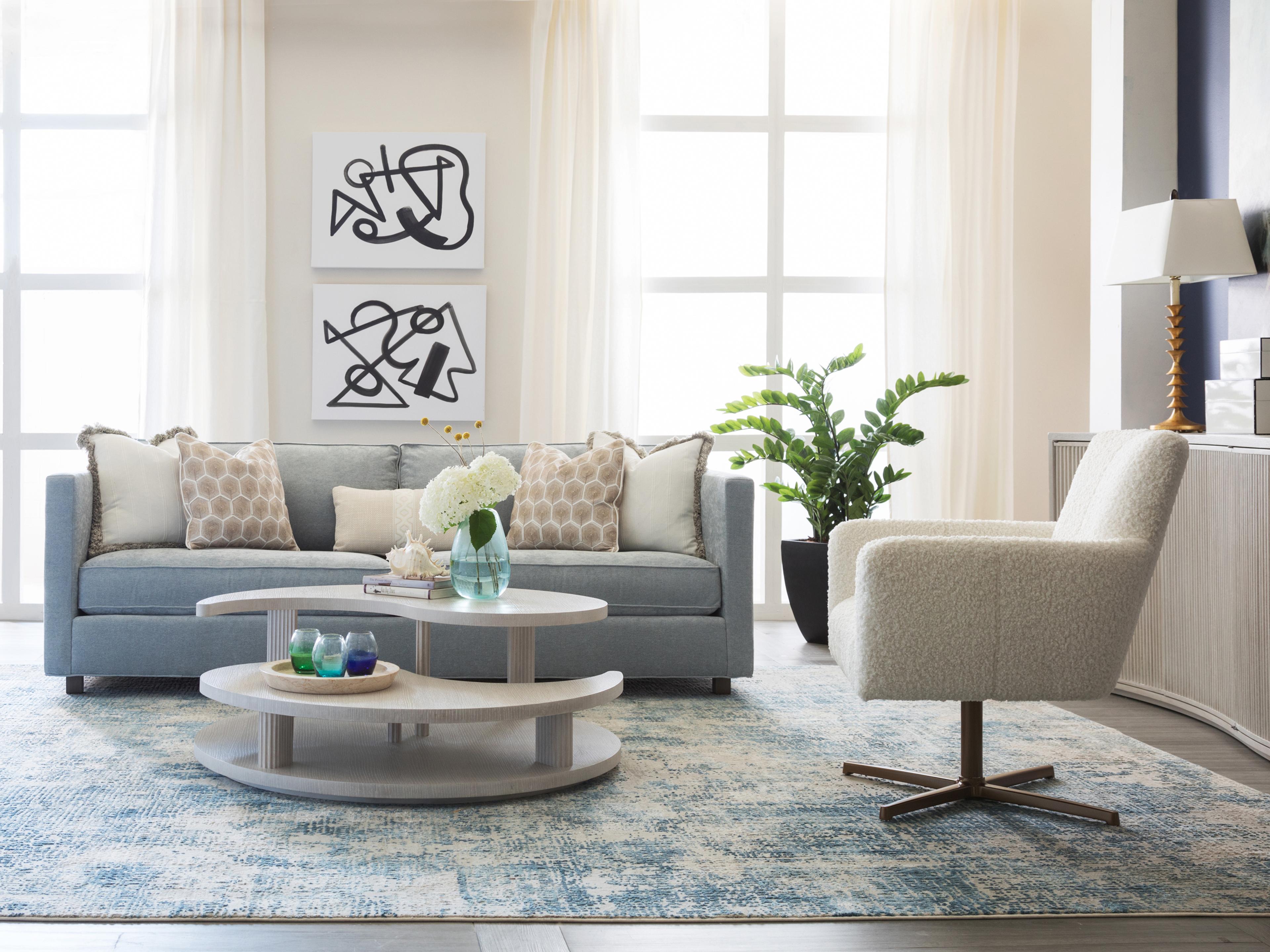 Artistica Signature Designs Yin Yang Round Wood Misty White Gray Cocktail Table