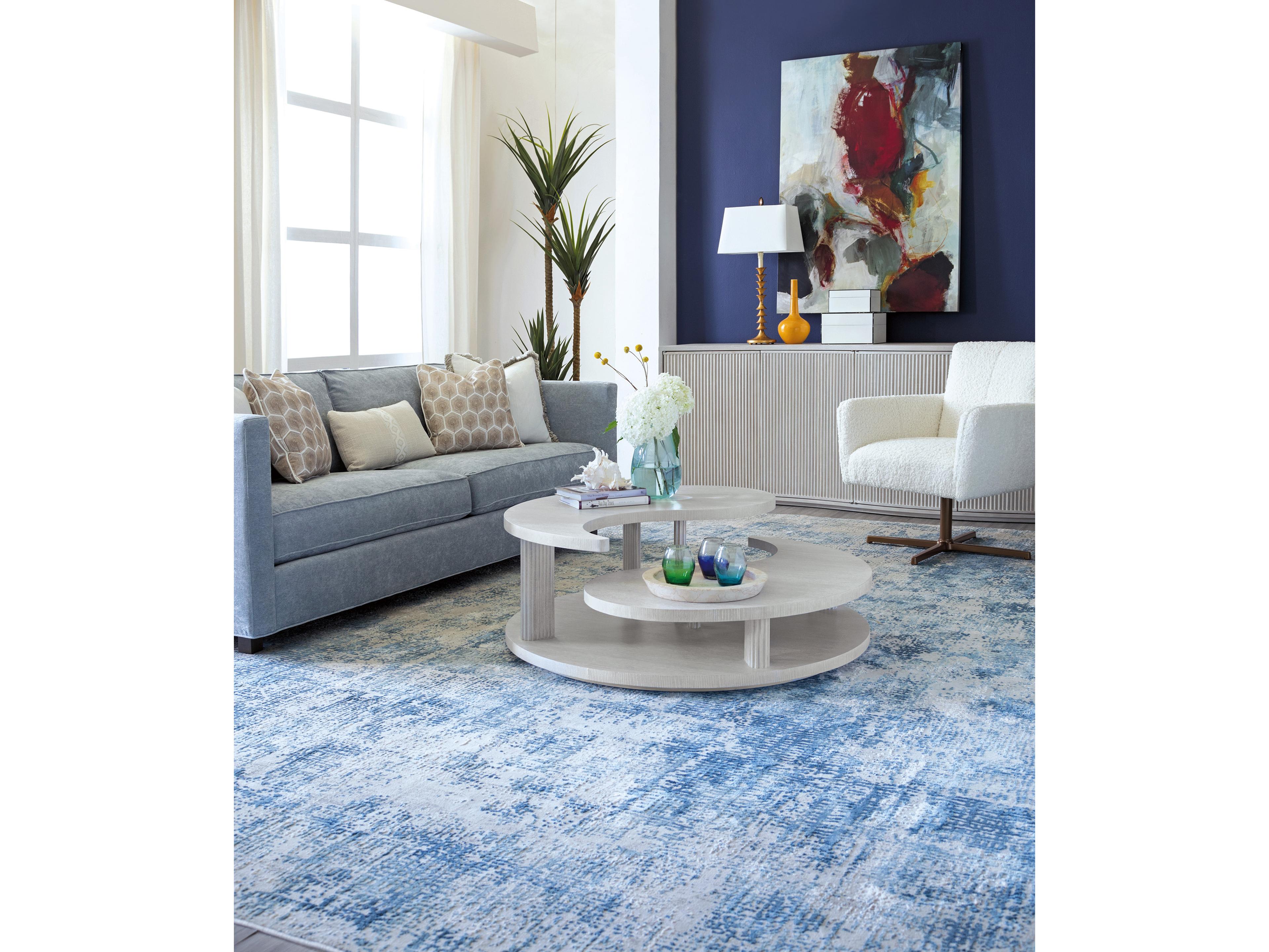 Artistica Signature Designs Yin Yang Round Wood Misty White Gray Cocktail Table