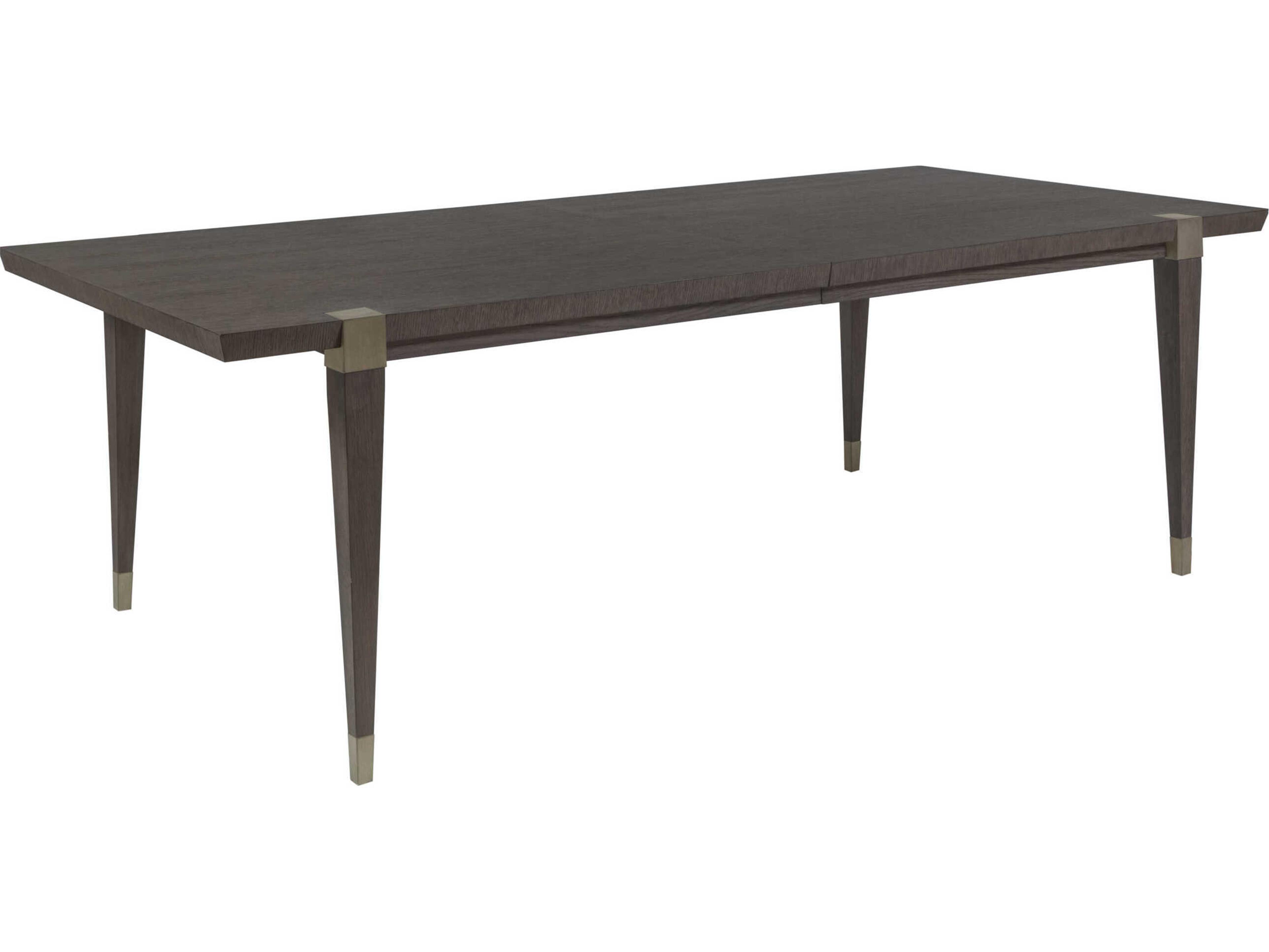 Signature Designs Belvedere Extendable Rectangular Wood Falcon Brown Antiqued Brushed Nickel Dining Table