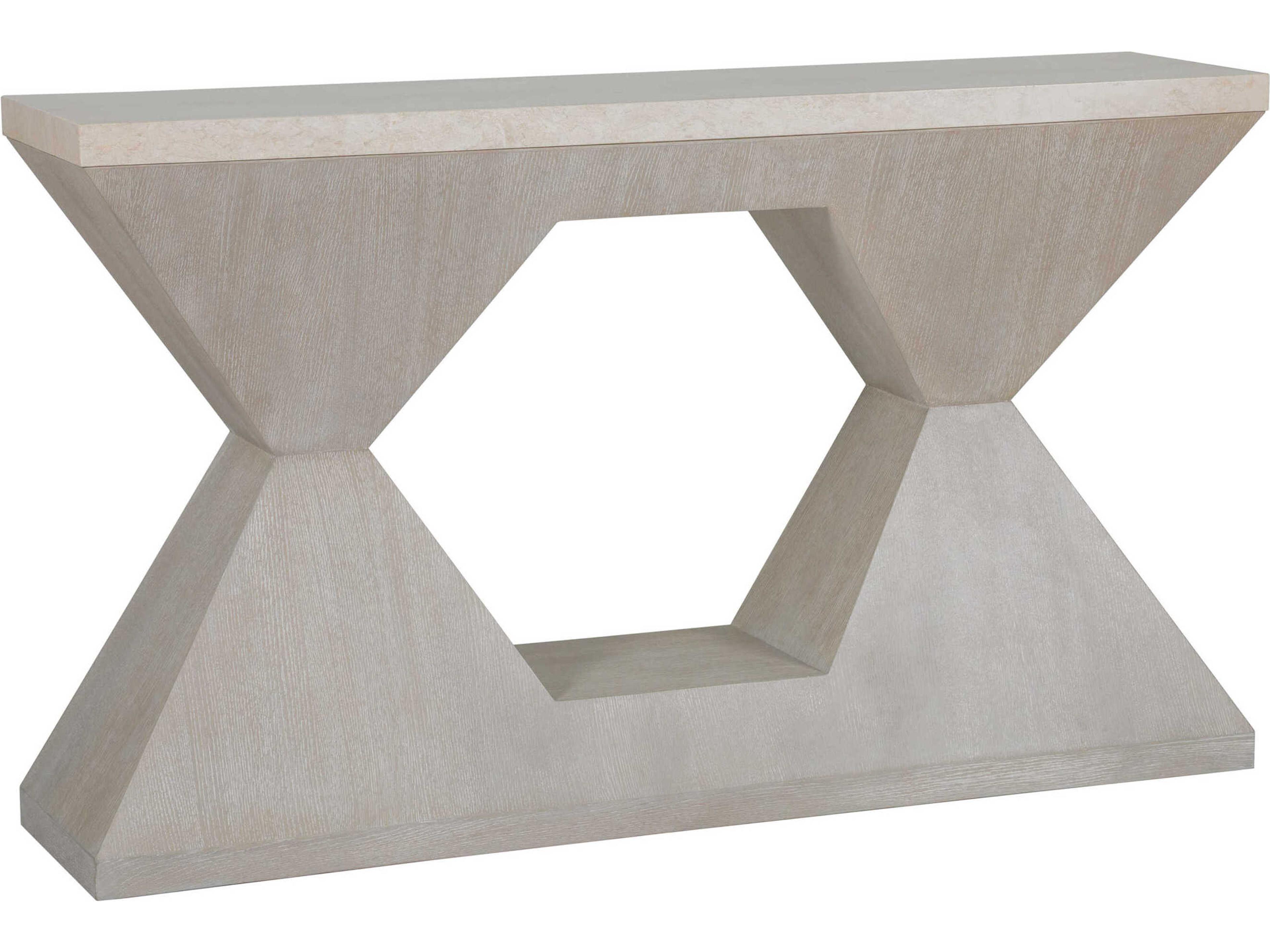 Mar Monte Rectangular Marble White Oak Console Table