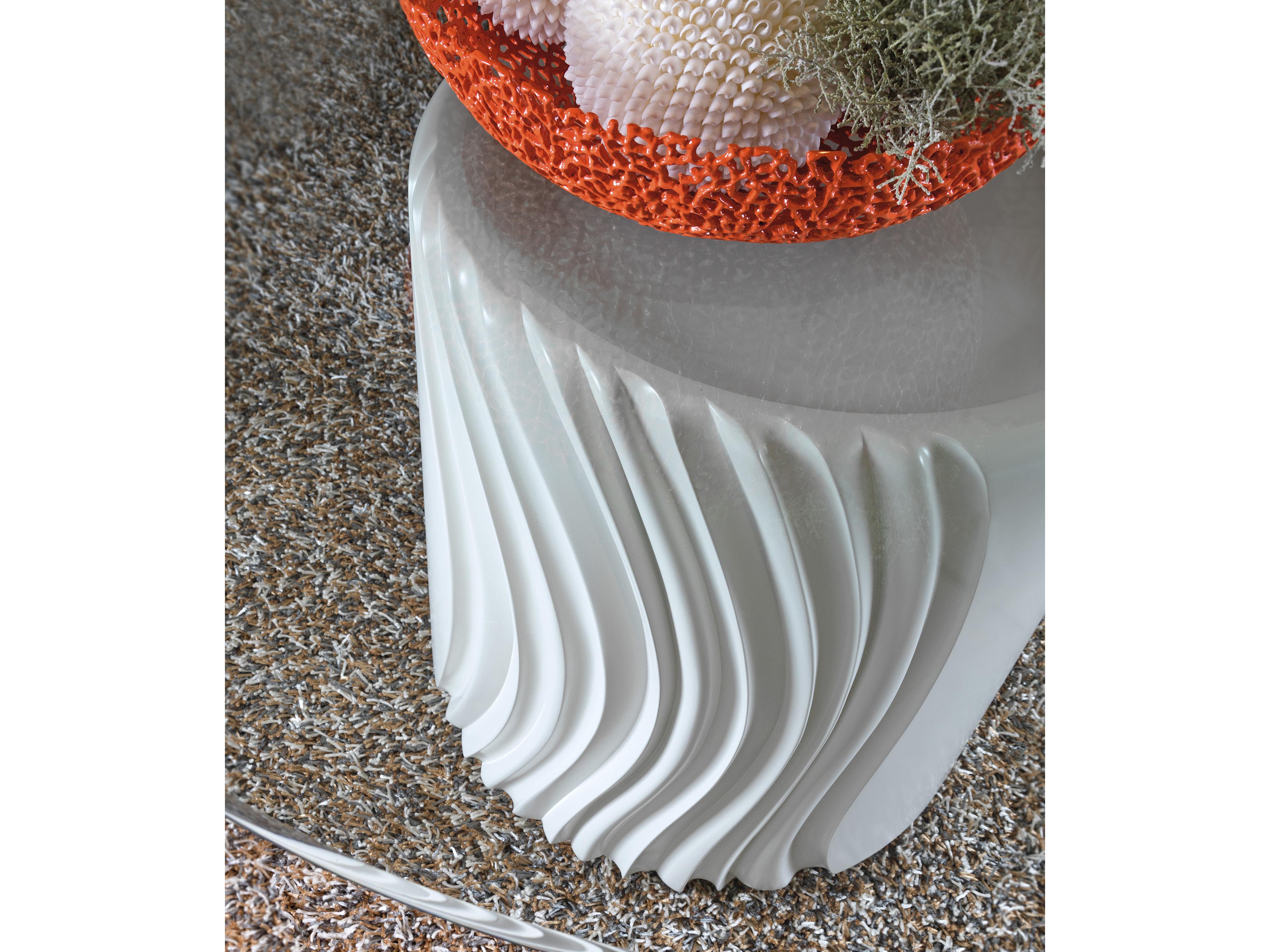 Artistica Signature Designs Volante Round Glass Ivory Dining Table