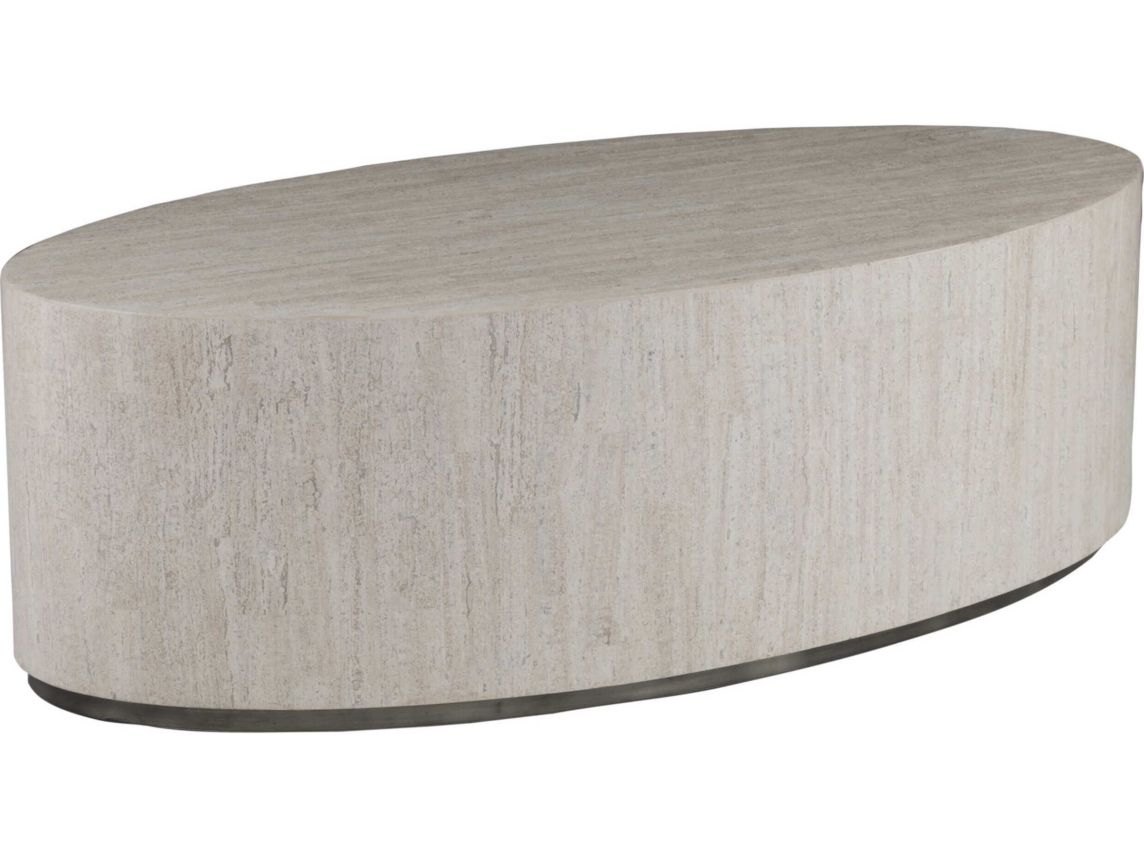 Cassio Oval Wood Creamy White Coffee Table