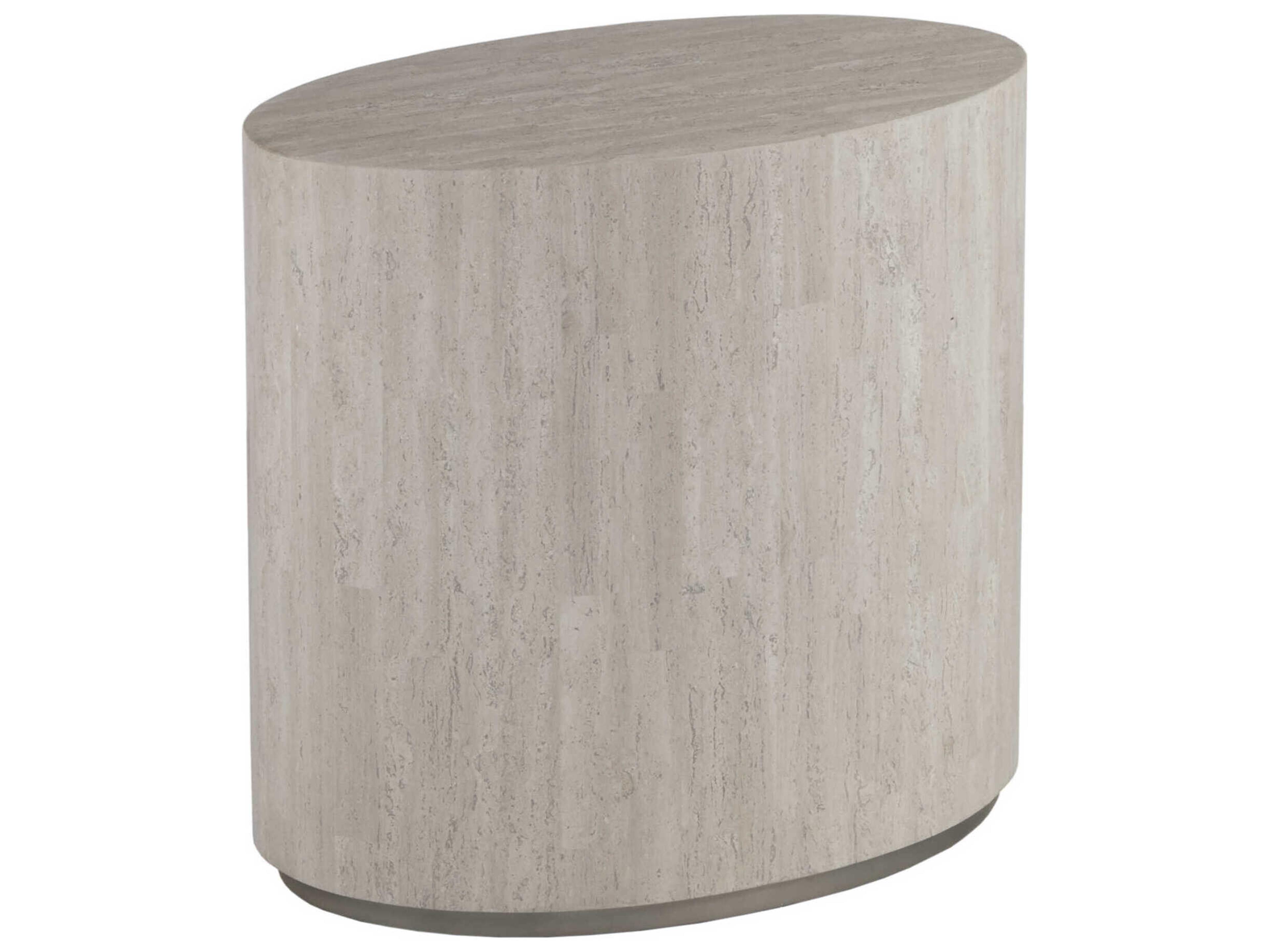 Home Cassio Oval Wood End Table in Creamy White