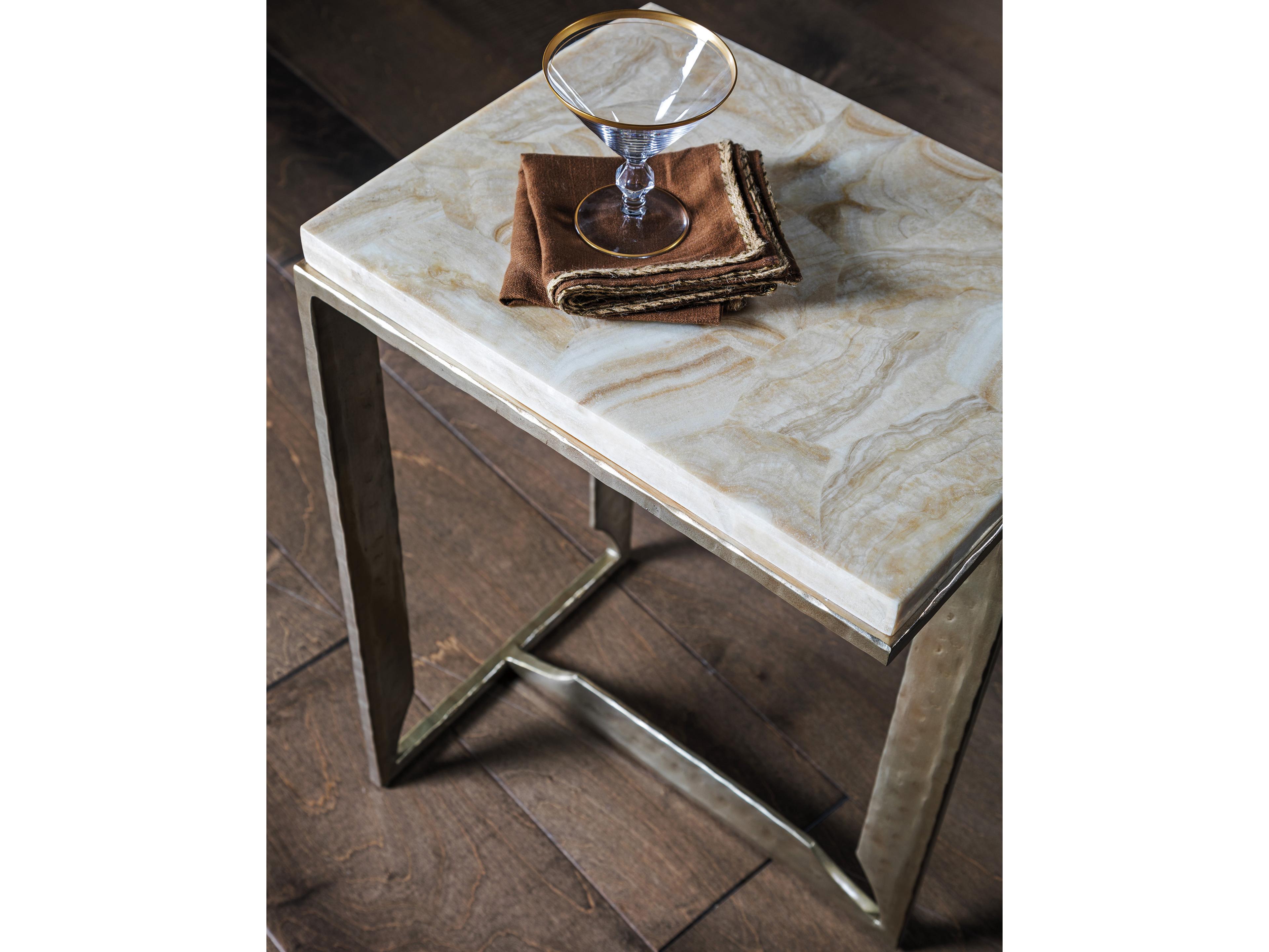 Artistica Signature Designs Woodrow Rectangular Bronze Leaf End Table