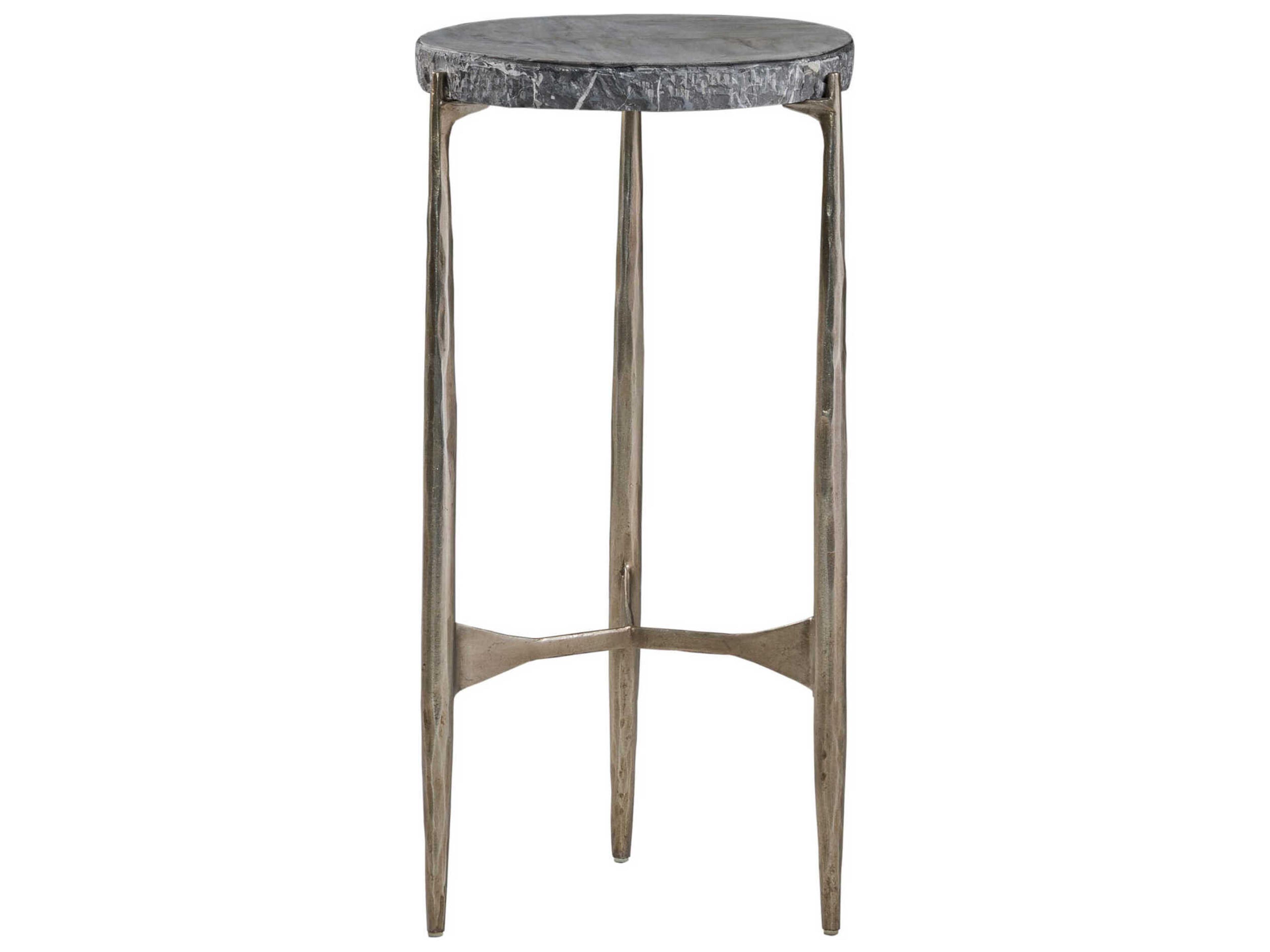 Artistica Signature Designs Tybalt Round Marble Gray End Table