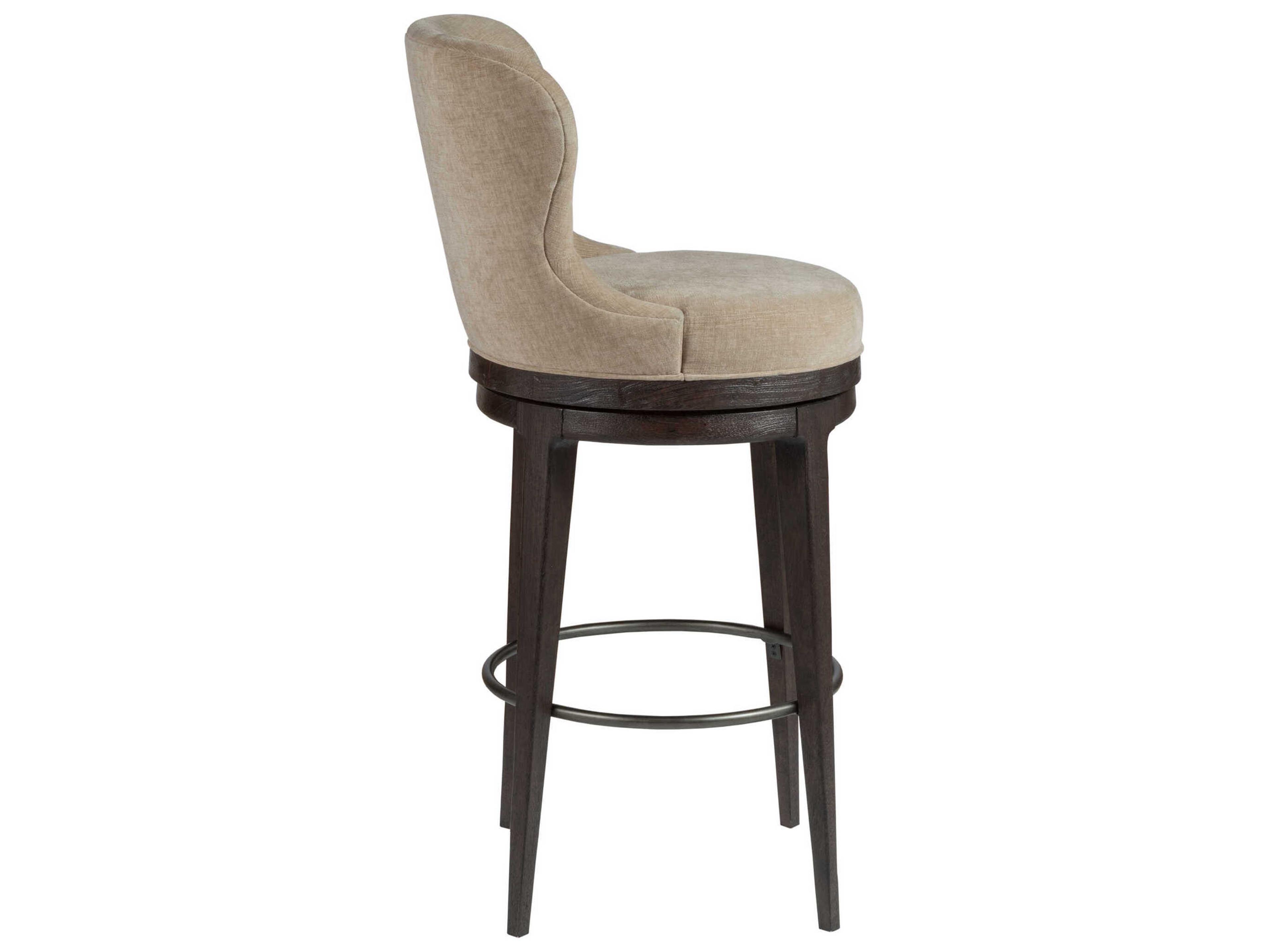 Artistica Signature Designs Willa Rich Mocha Brown Upholstered Swivel Oak Wood Bar Stool