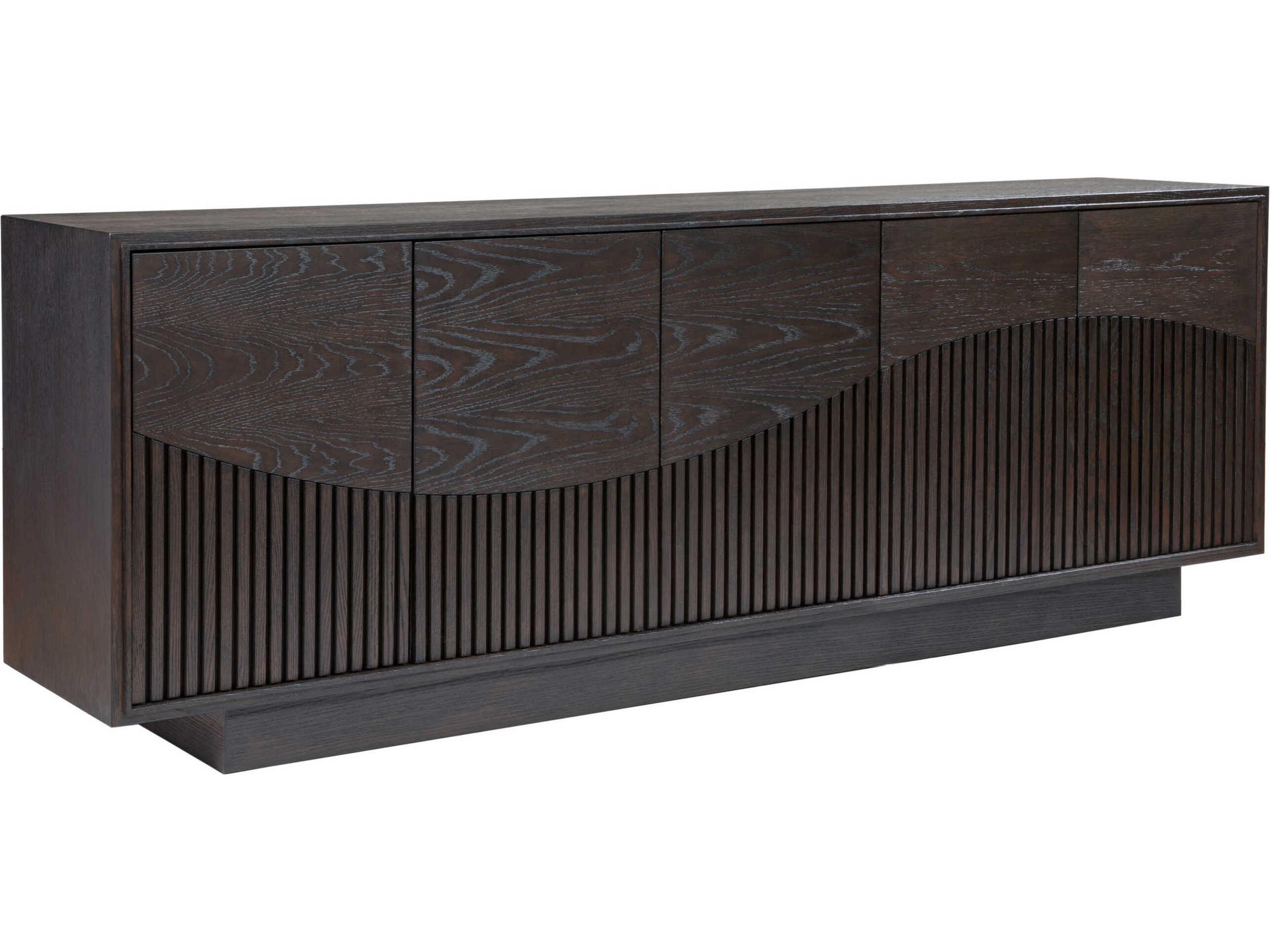 Signature Designs Nightfall 87" Oak Wood Rich Mocha Brown Media Console