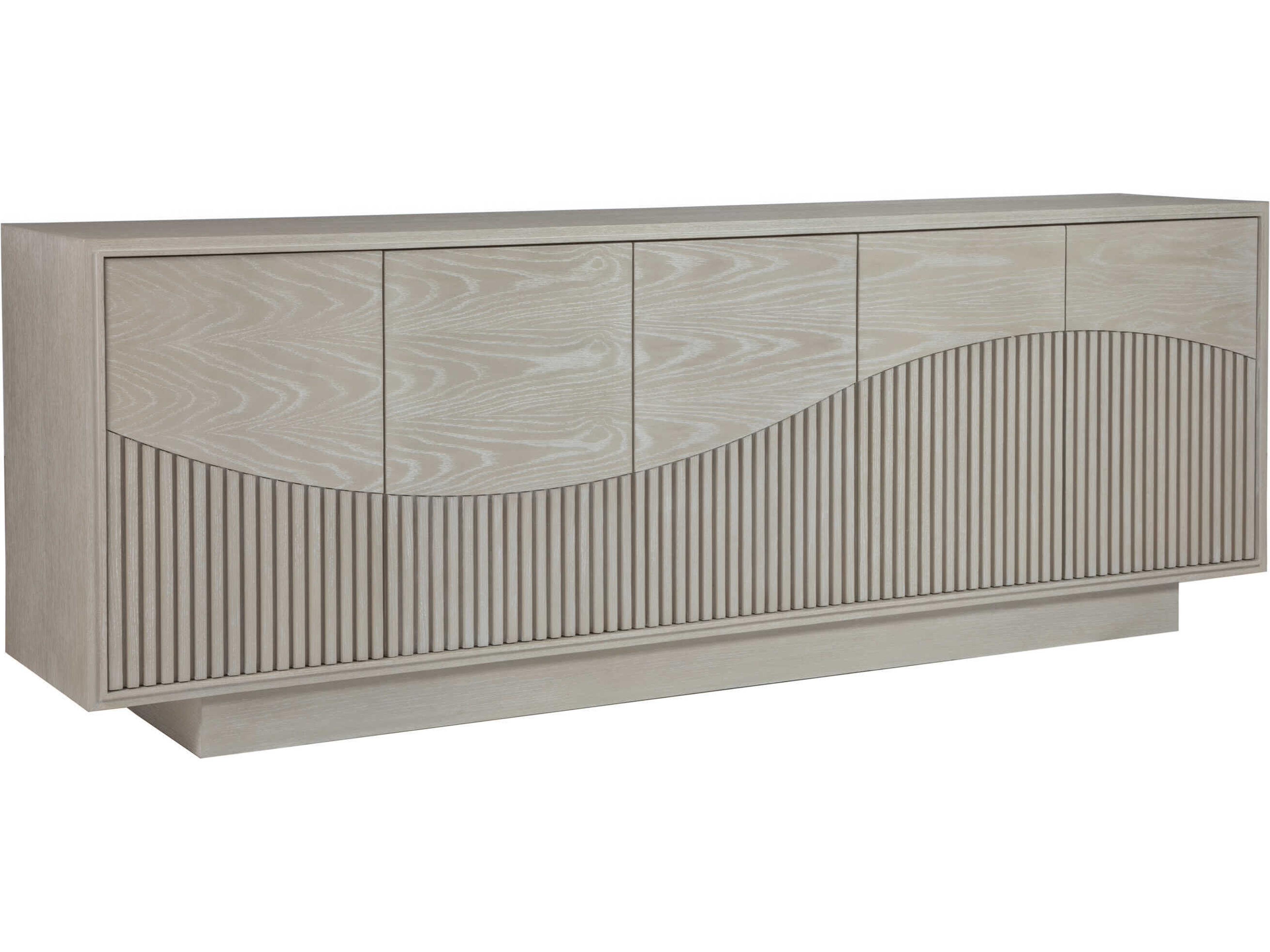 Signature Designs Daybreak 87" Oak Wood Light Taupe Media Console