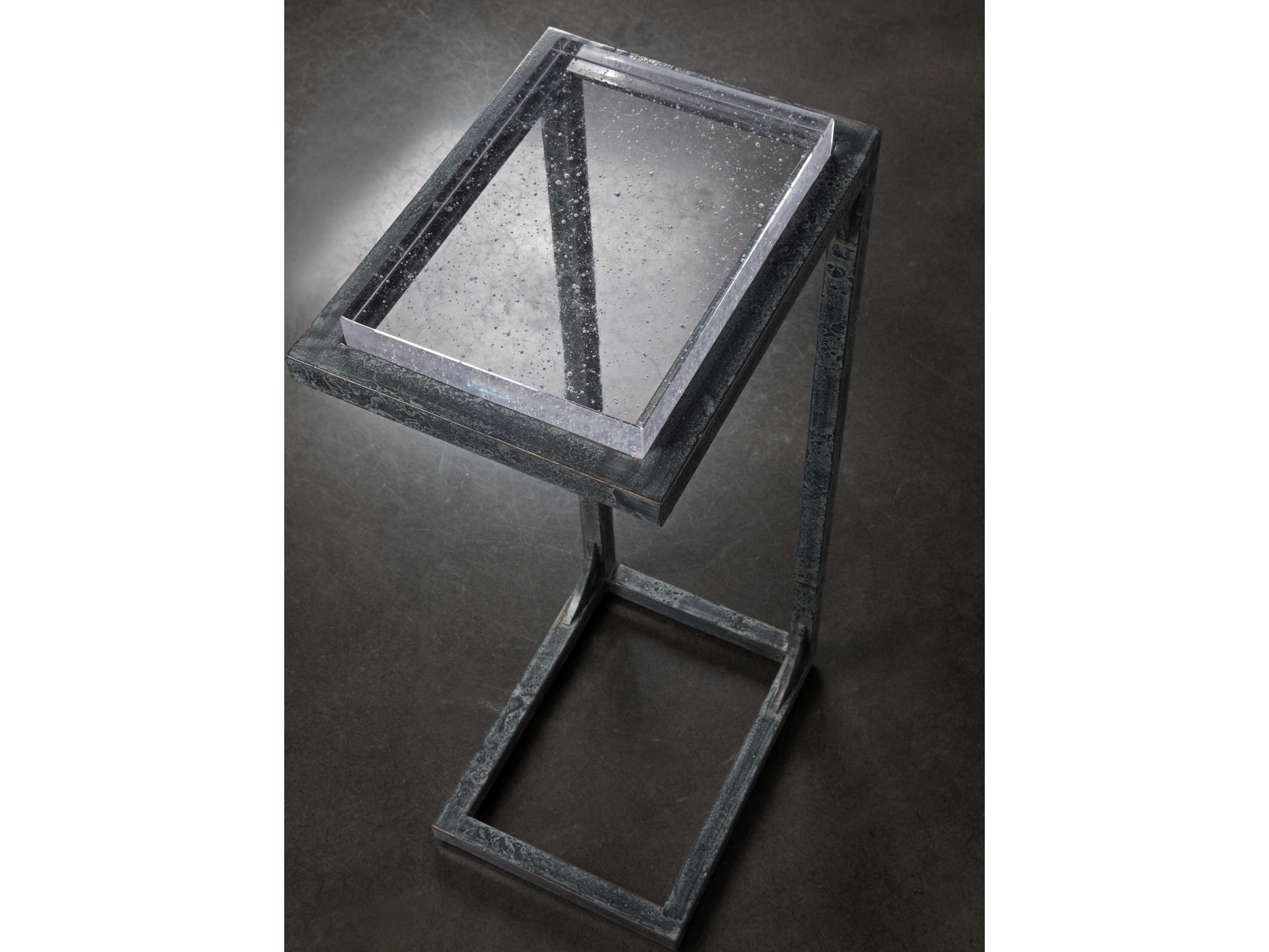 Artistica Signature Designs Gamma 9" Rectangular Glass Natural Iron End Table