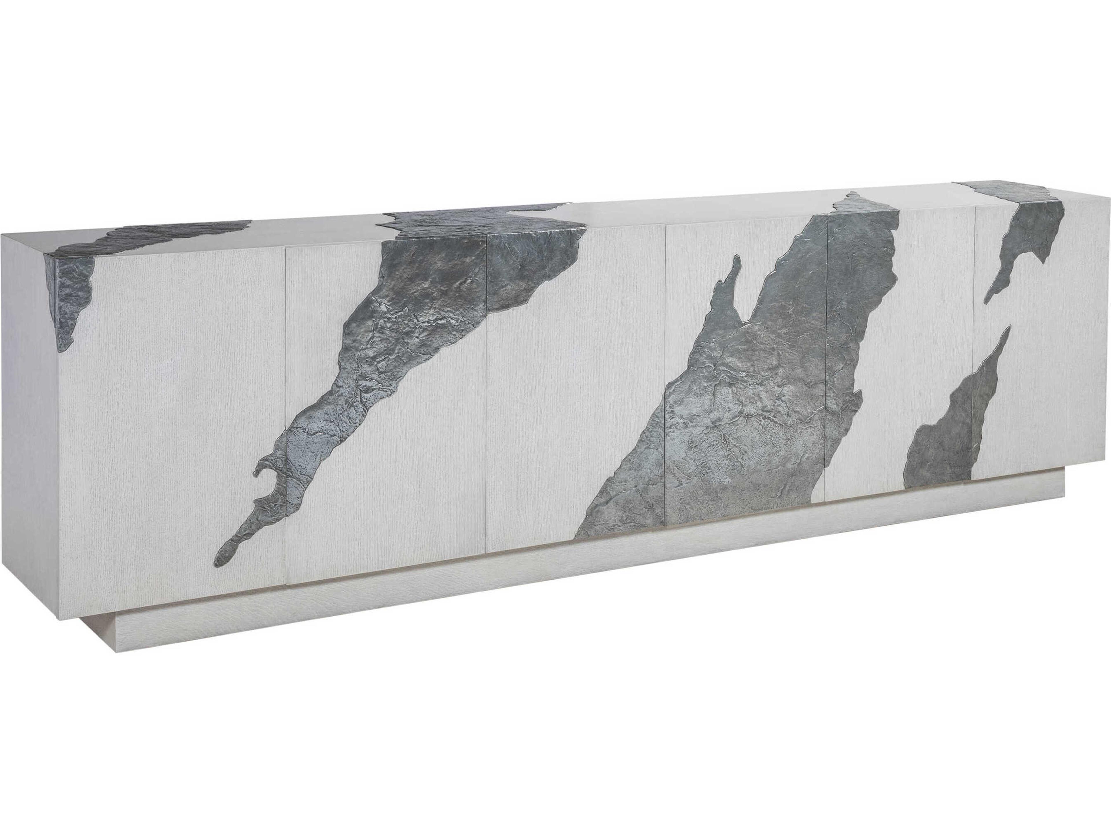 Signature Designs Contago 117" Oak Wood Nordic White Media Console