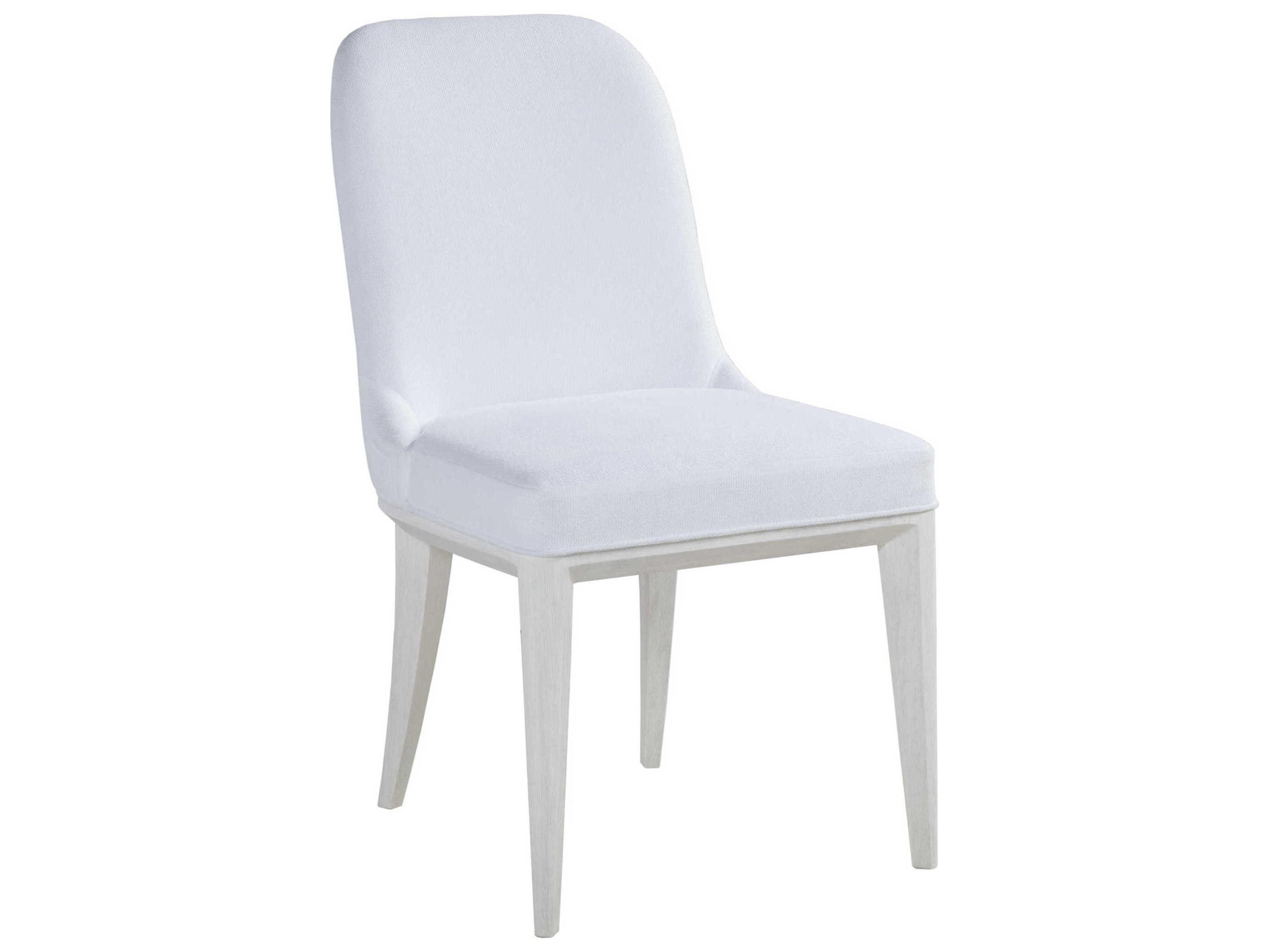 Signature Designs Marcel Mahogany Wood White Upholstered Side Dining Chair