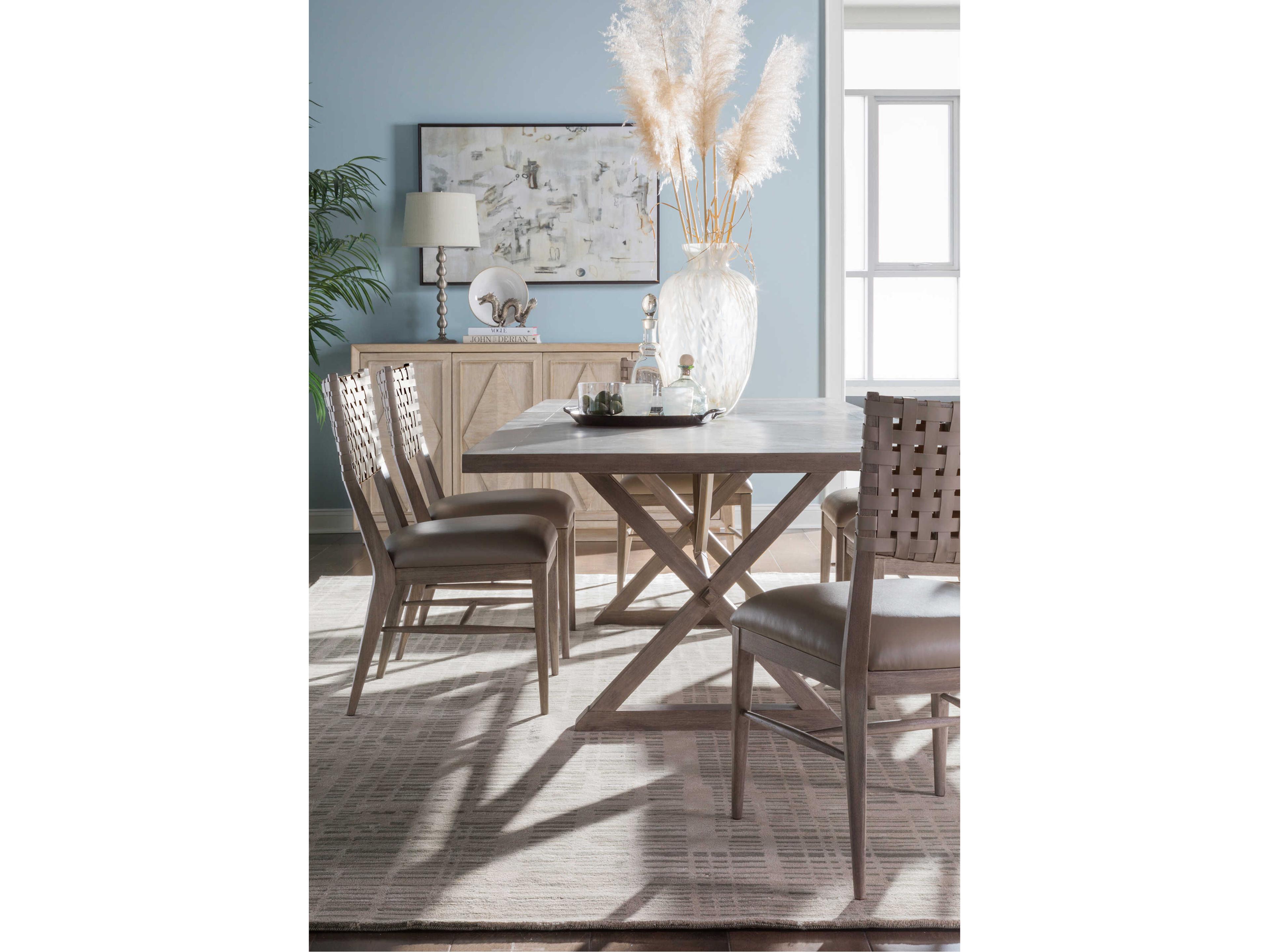 Artistica Milo Grigio Mahogany Wood Upholstered Armless Dining Chair