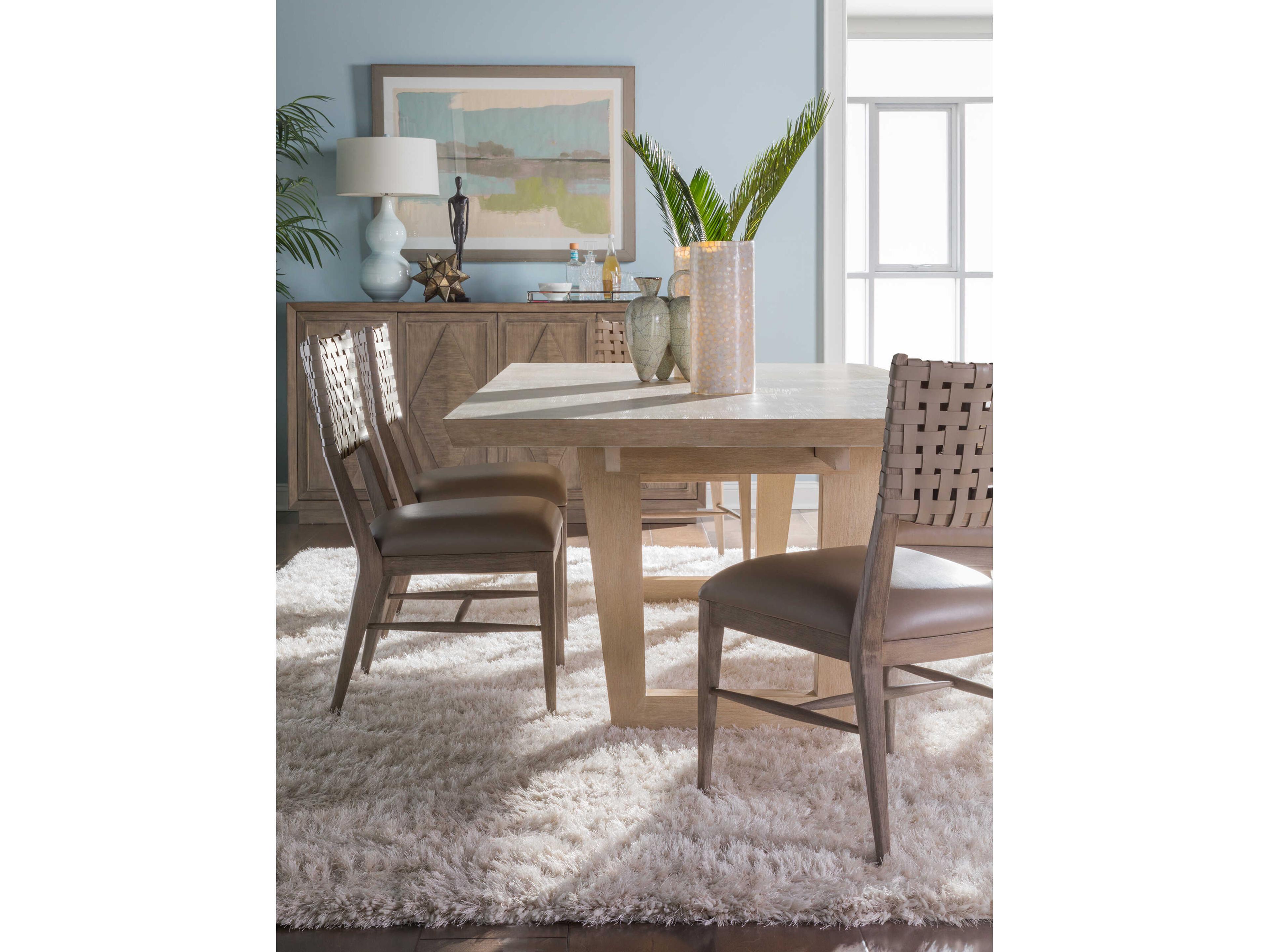 Artistica Milo Grigio Mahogany Wood Upholstered Armless Dining Chair