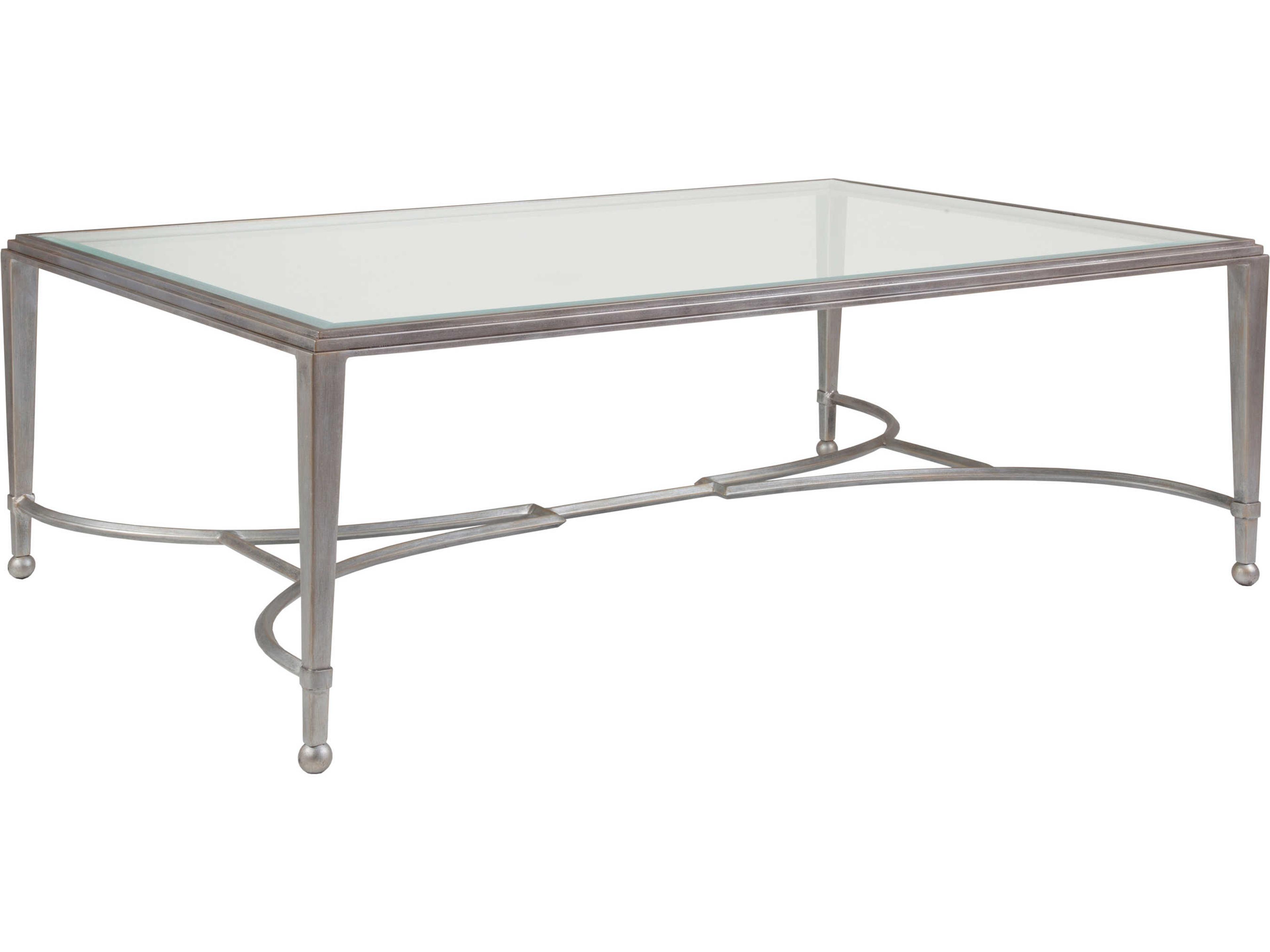 Artistica Metal Designs Sangiovese Rectangular Glass Argento Cocktail Table