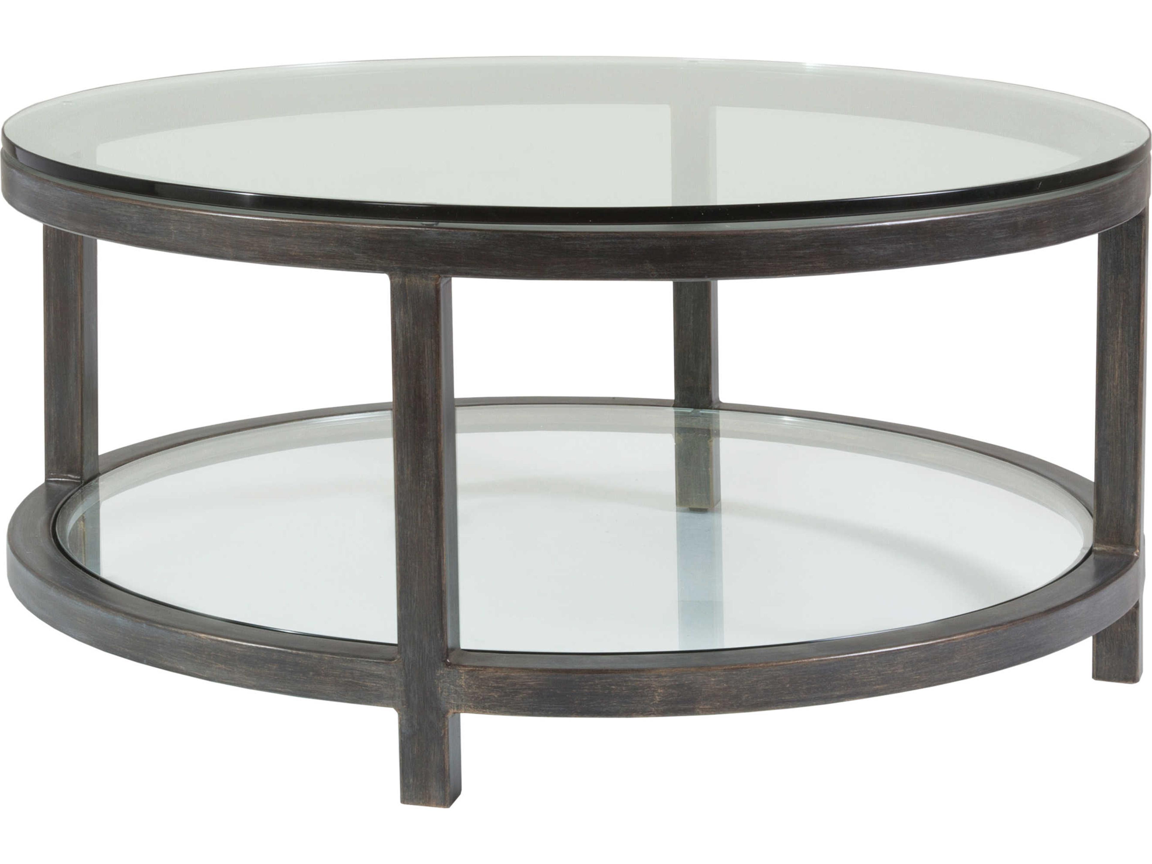 Home Per Se Round Coffee Table in St Laurent Iron and Glass