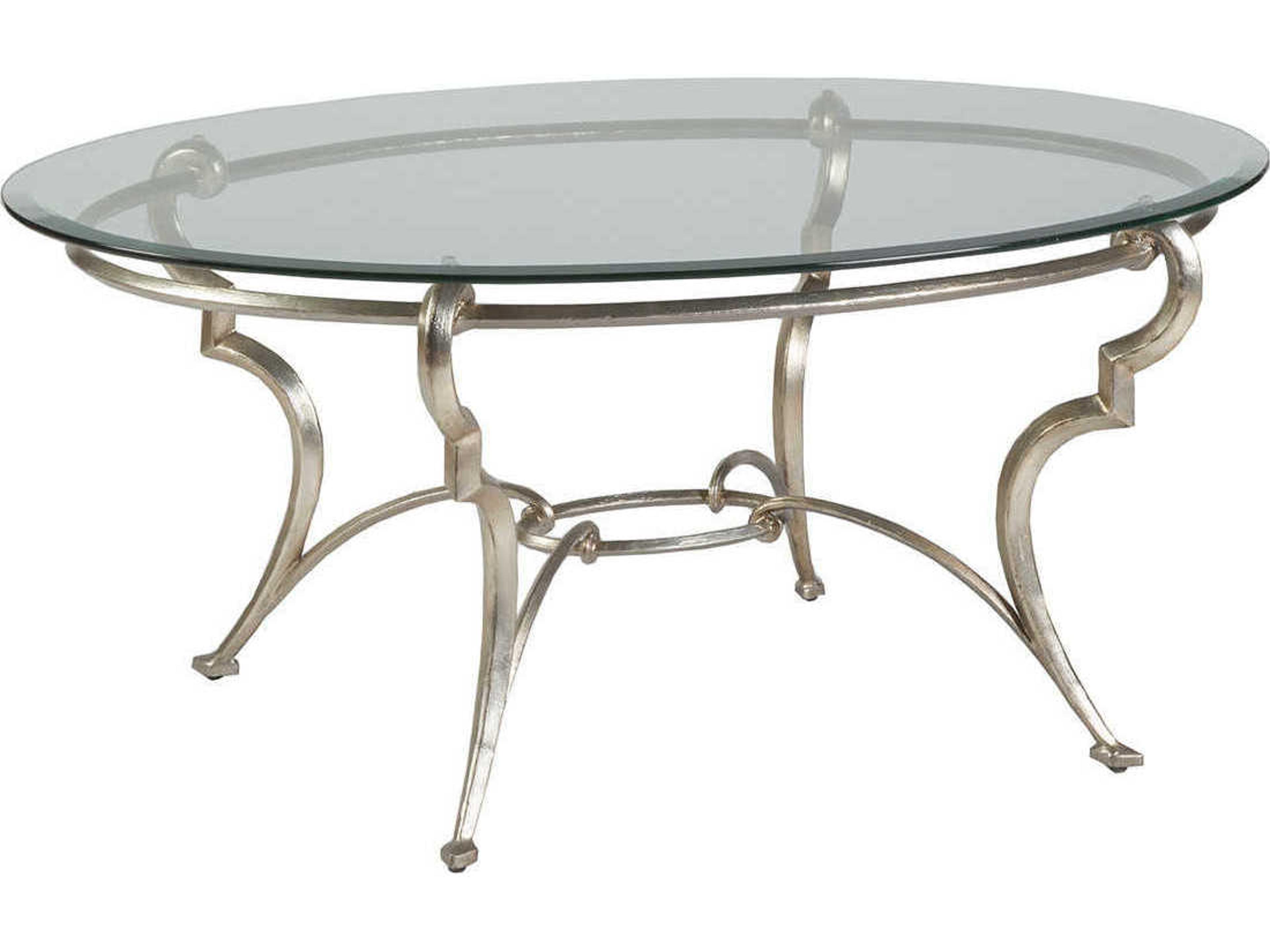 Artistica Colette Oval Glass Champagne Foil Cocktail Table