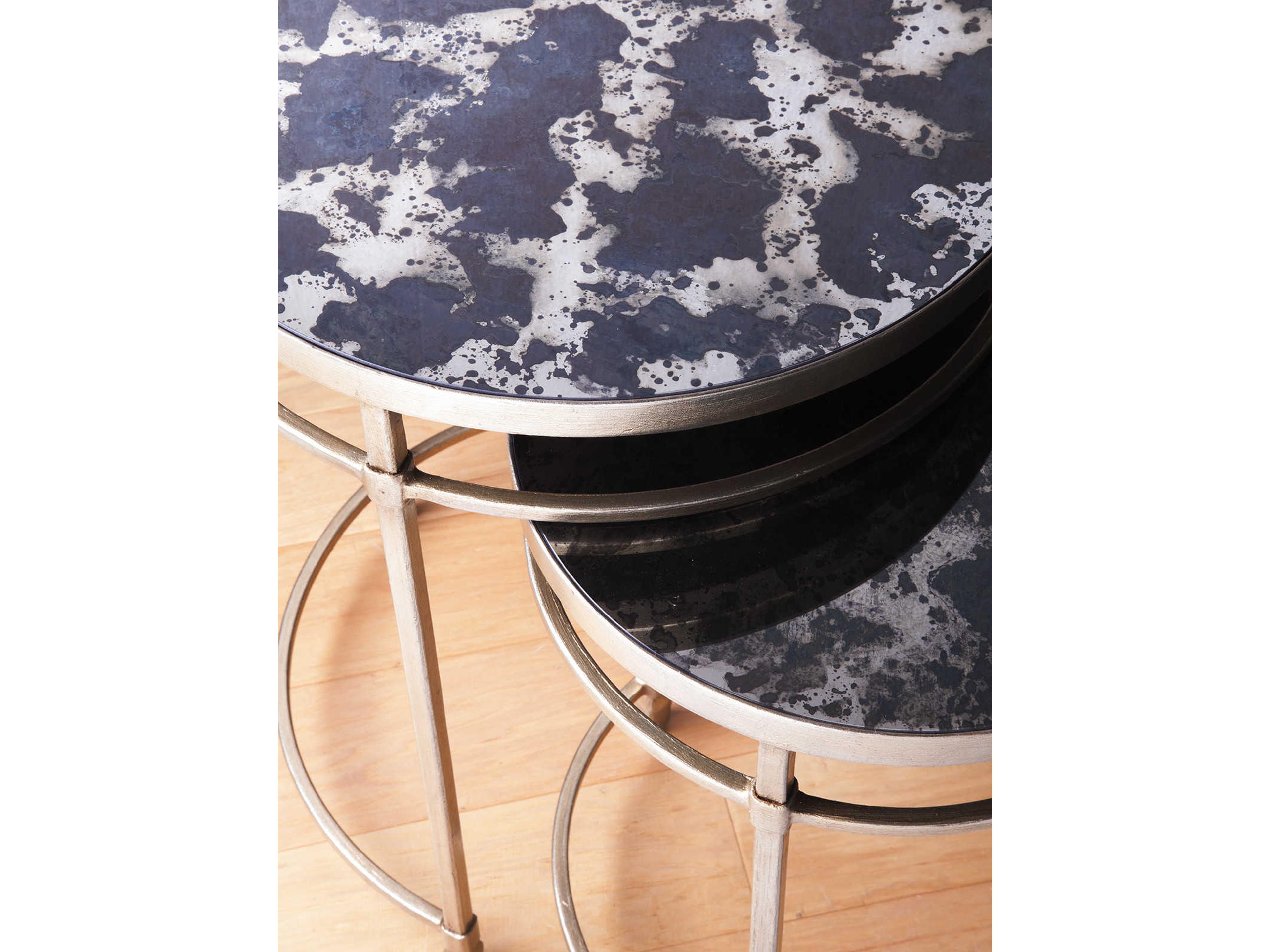 Artistica Colette Round Champagne Foil End Table