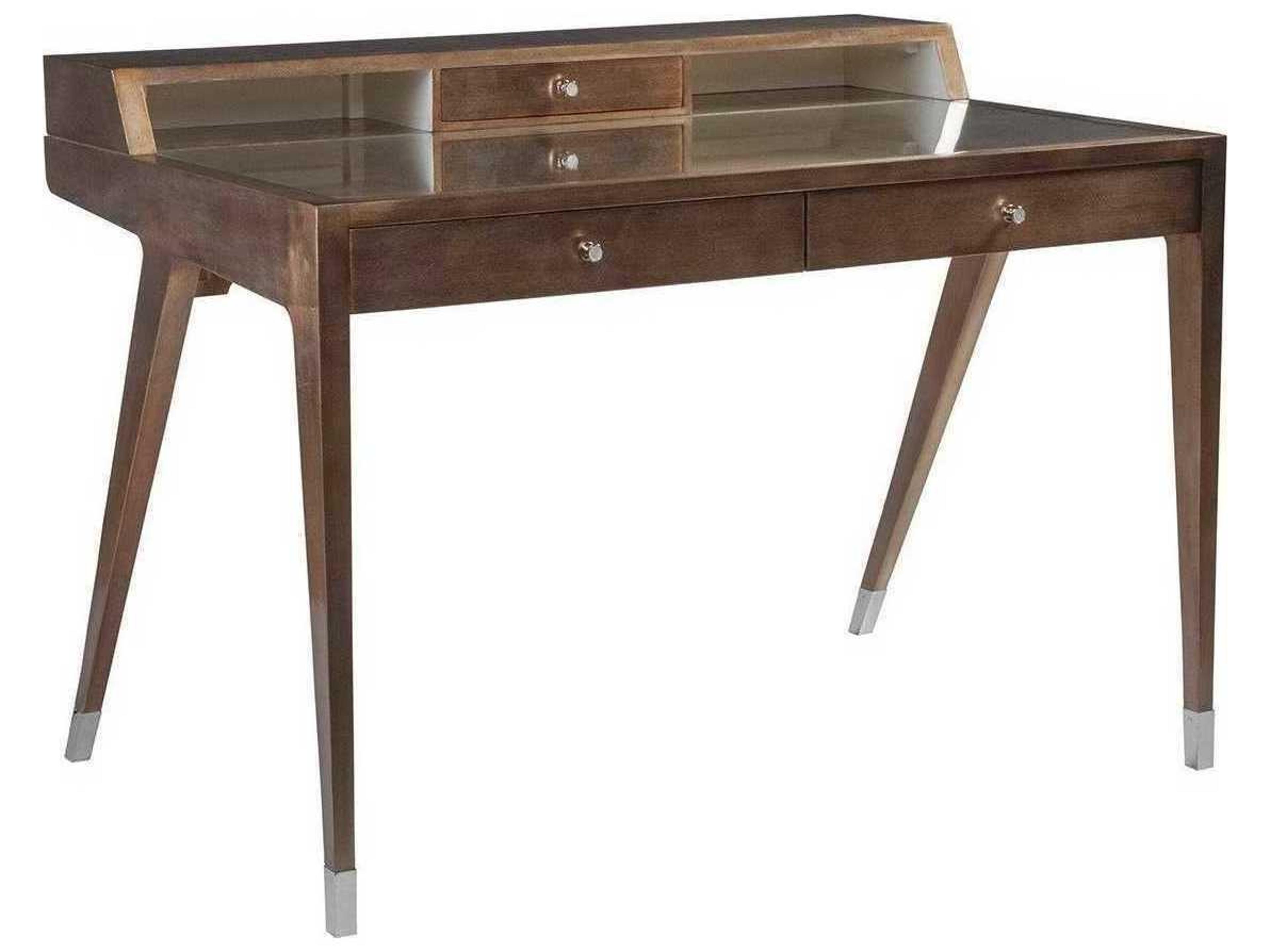 Credo Warm Silver Leaf Brown Beech Wood Secretary Desk