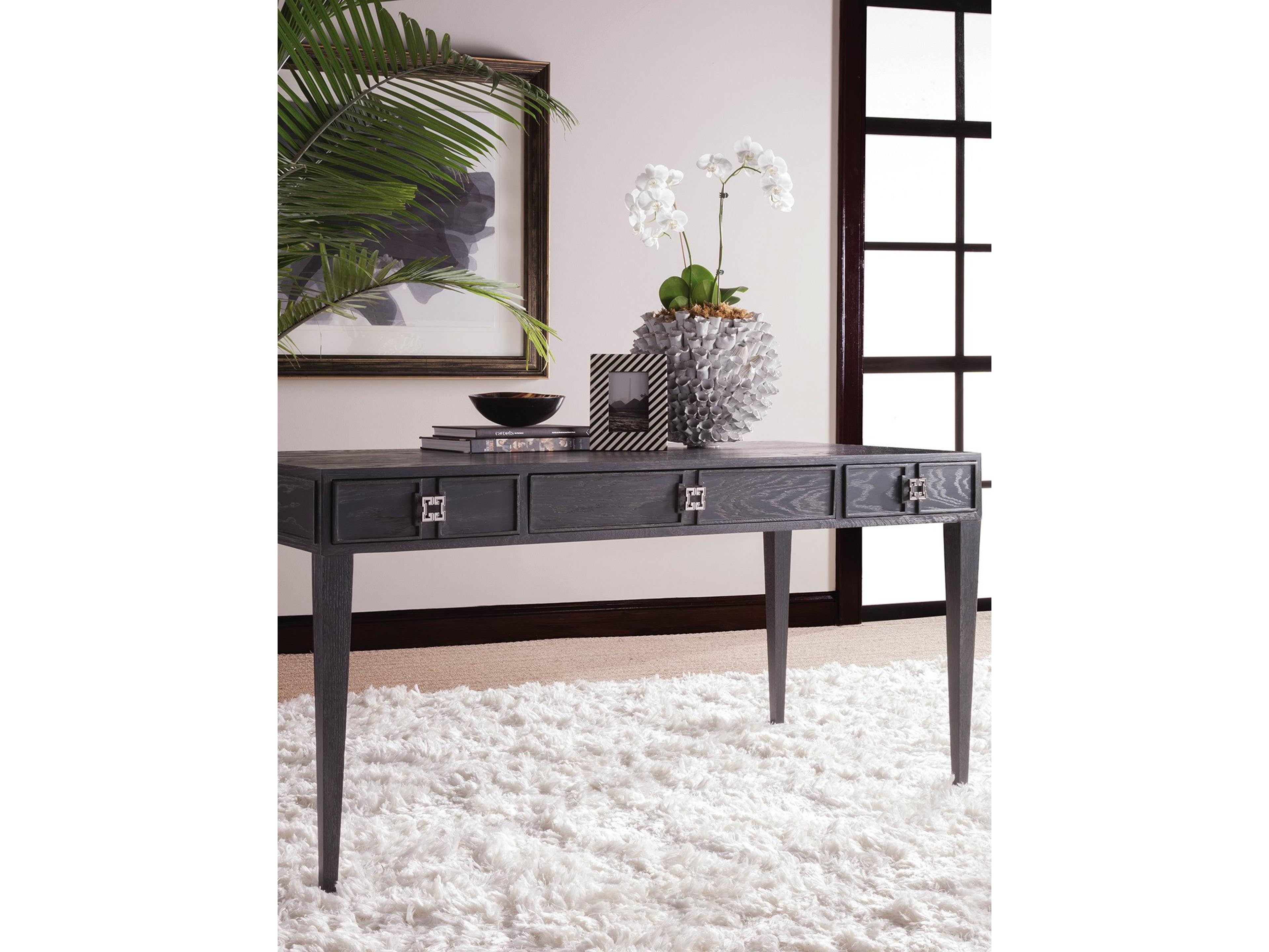 Artistica Penelope Light Gray Oak Mahogany Wood Secretary Desk