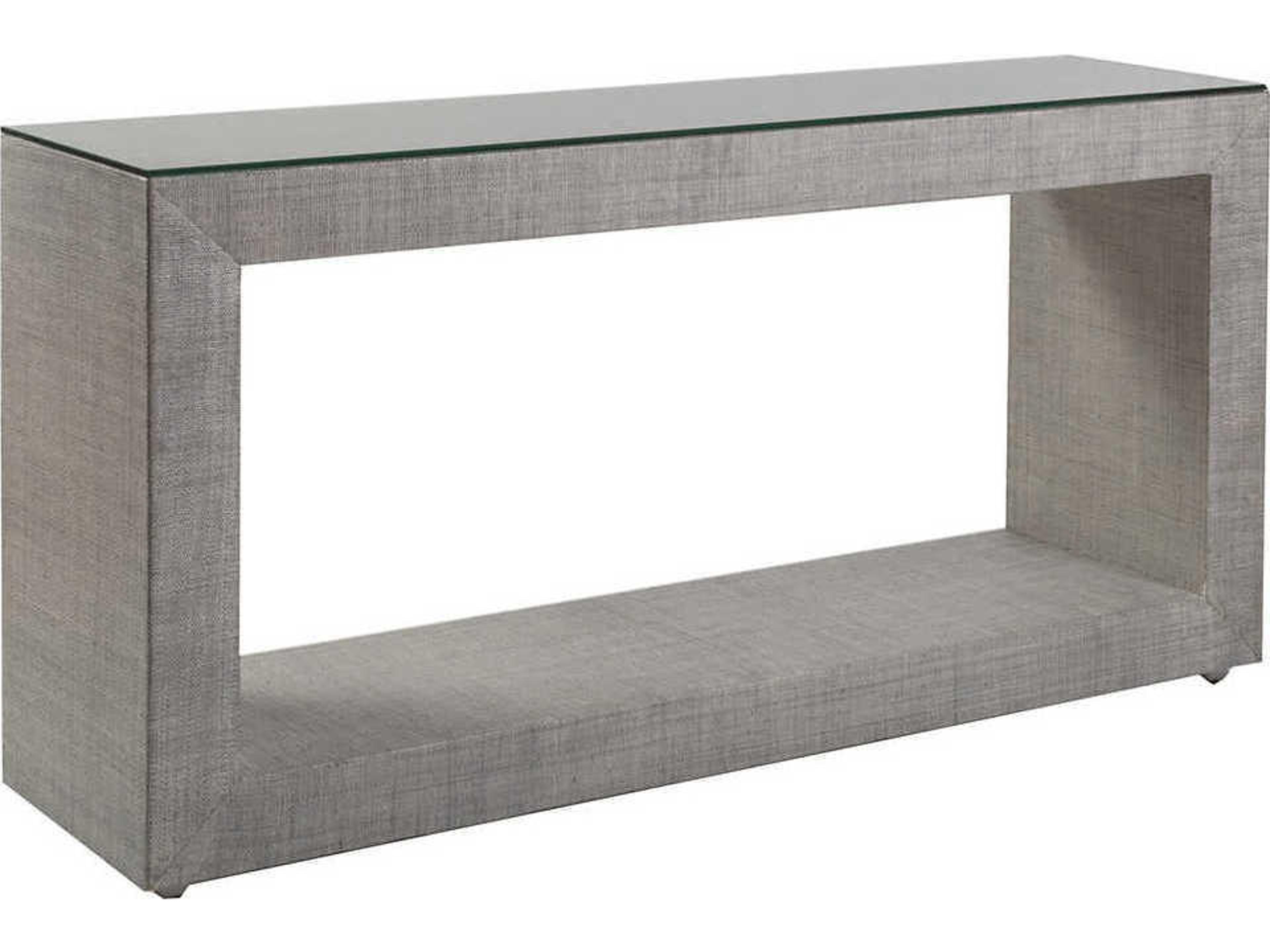 Precept Rectangular Glass Light Gray Console Table