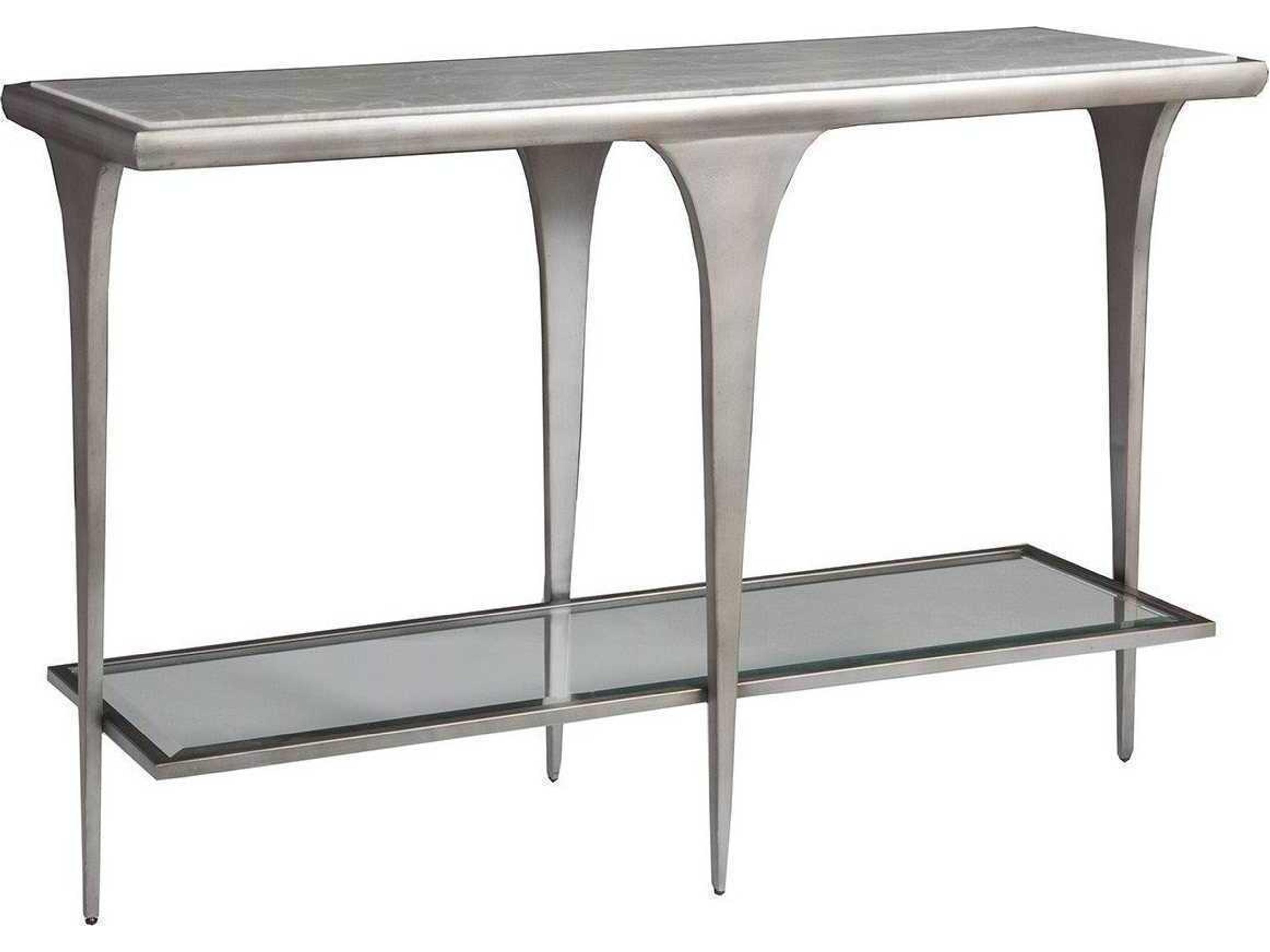 Zephyr Rectangular Stone White Console Table
