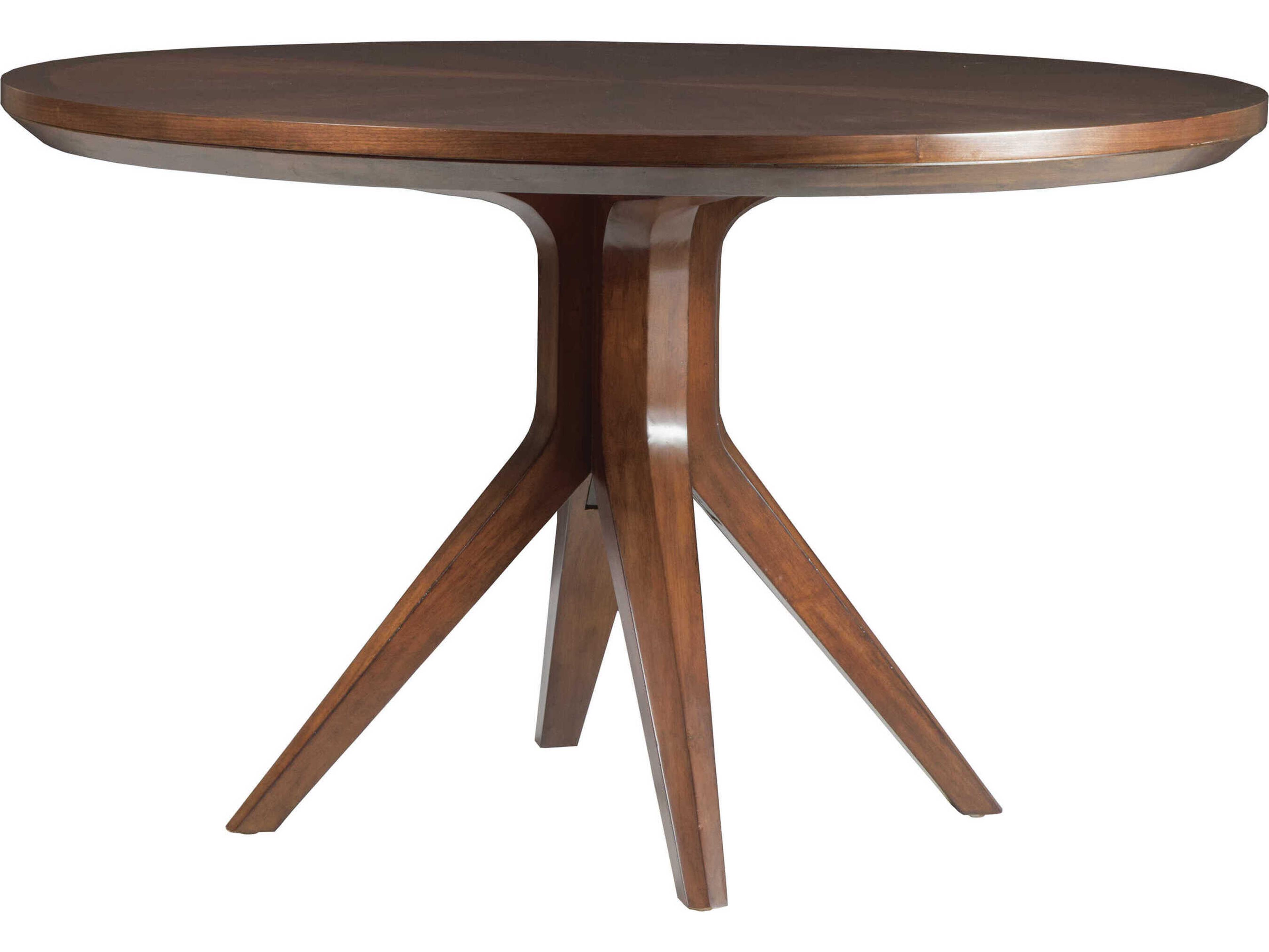 Artistica Beale Round Wood Warm Brown Mahogany Dining Table