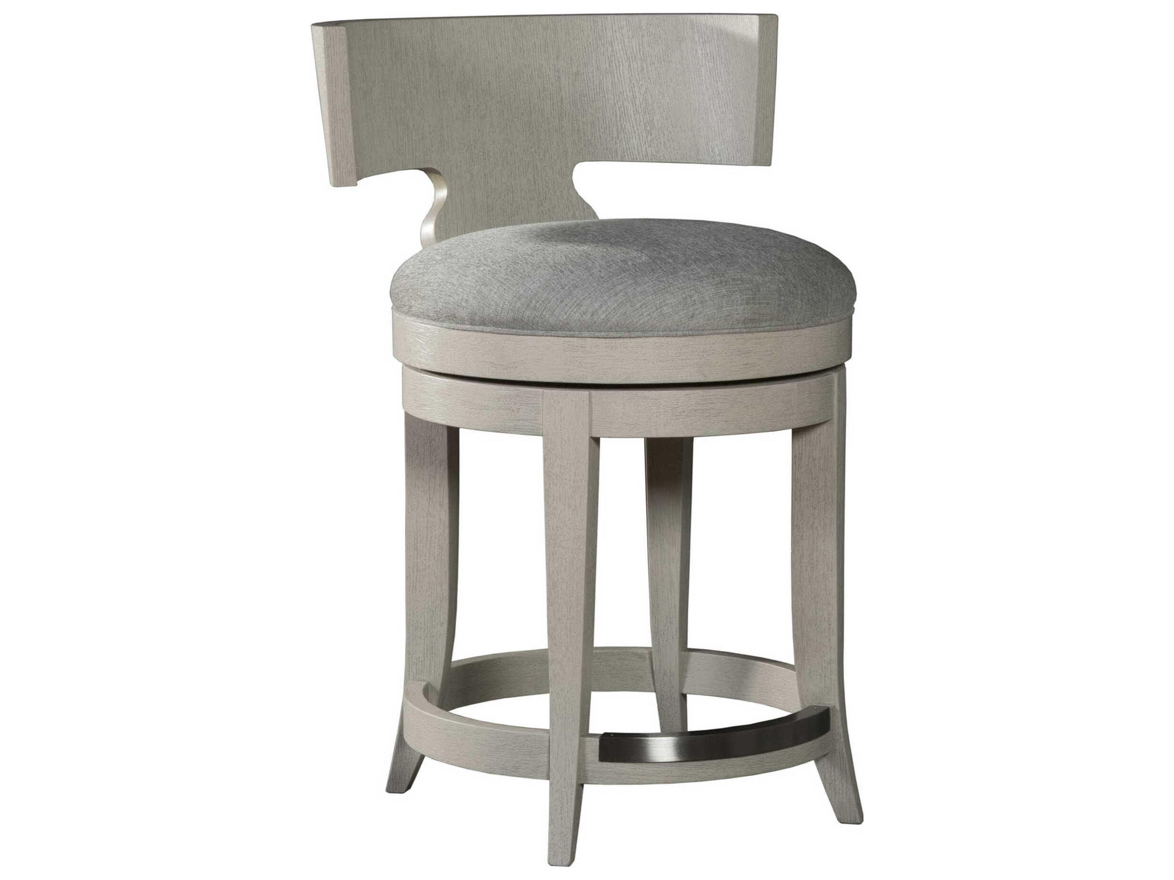 Fuente Light Gray Upholstered Swivel Counter Stool