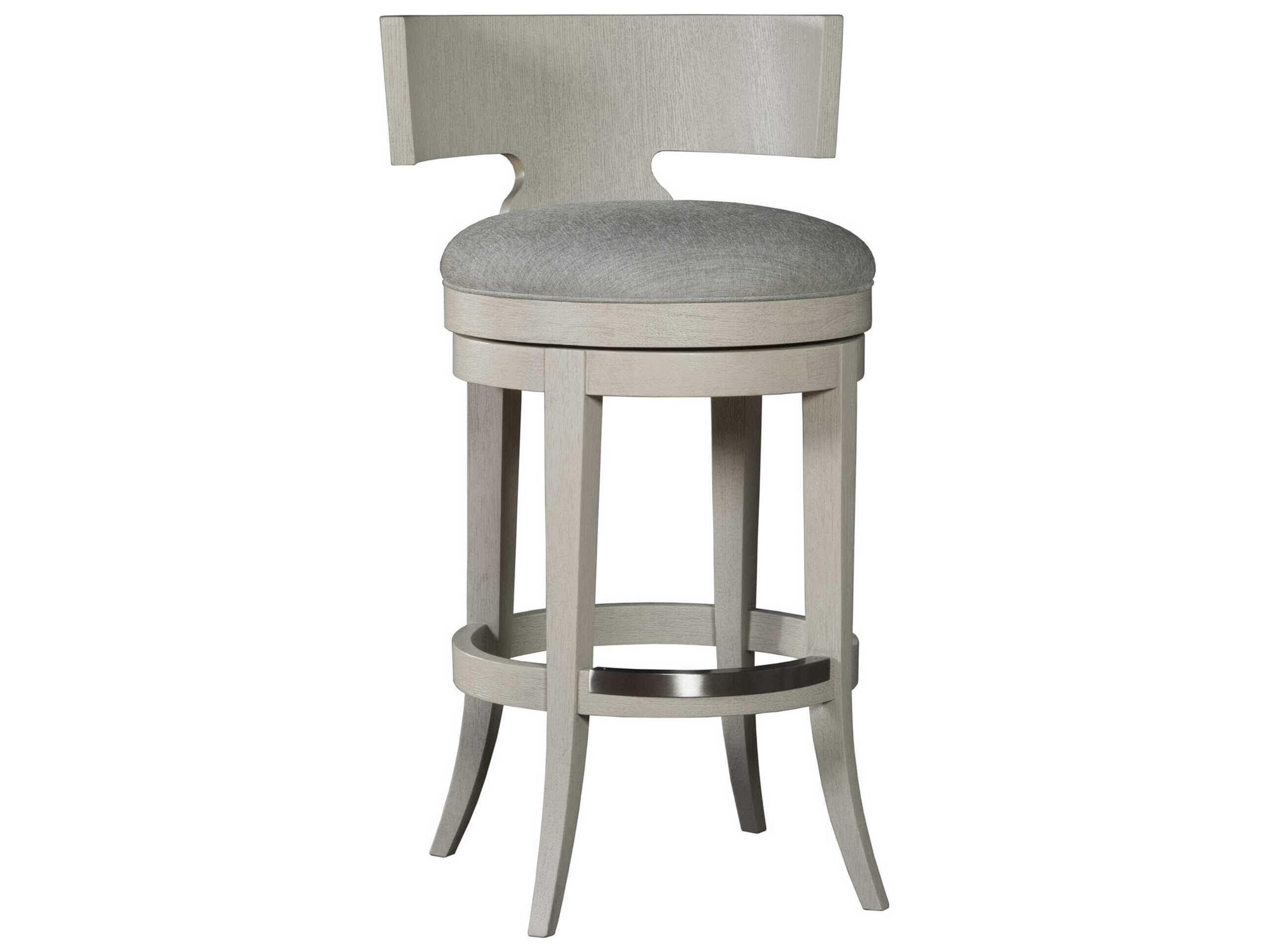 Artistica Fuente Light Gray Upholstered Swivel Bar Stool