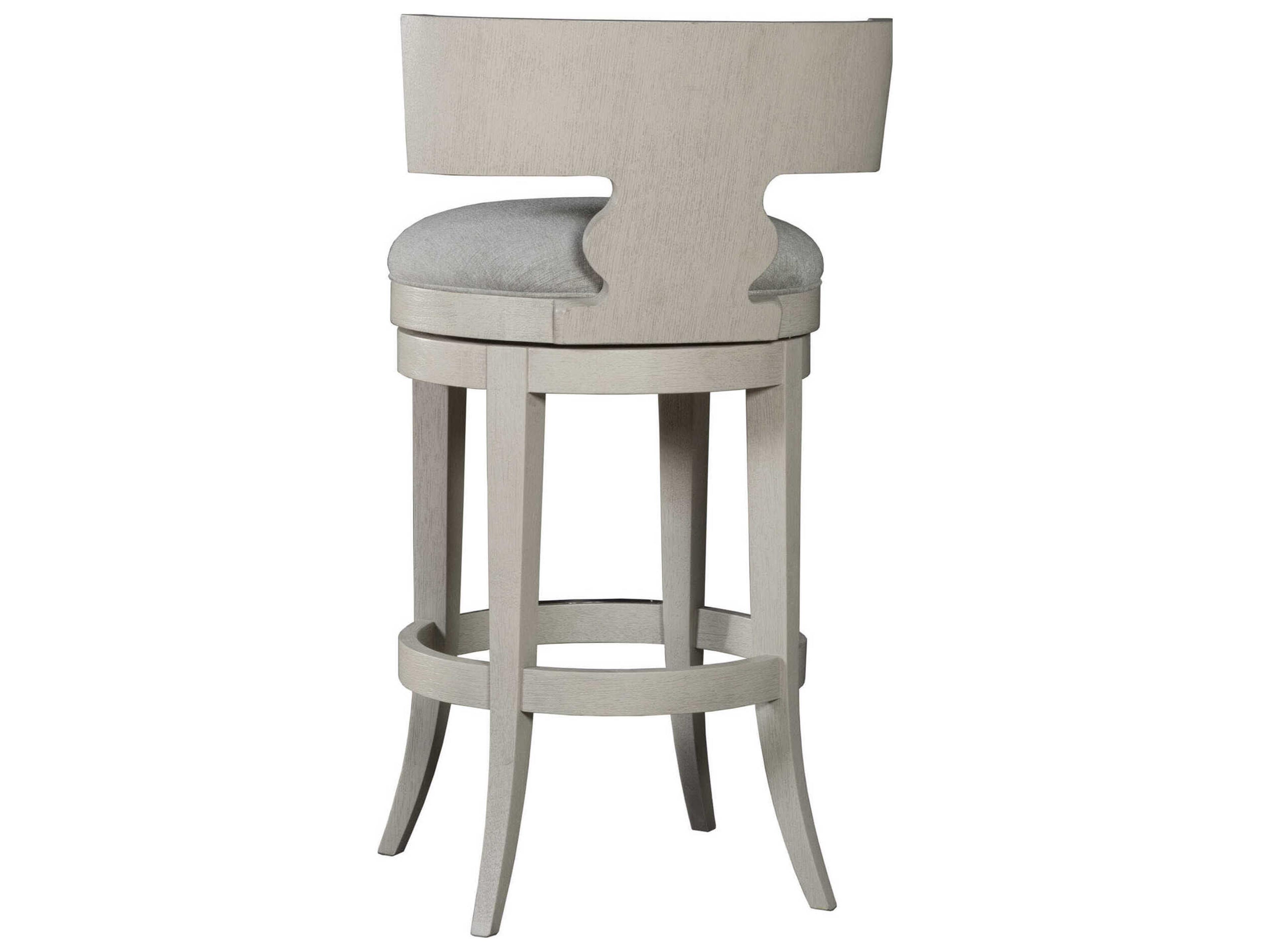 Artistica Fuente Light Gray Upholstered Swivel Bar Stool