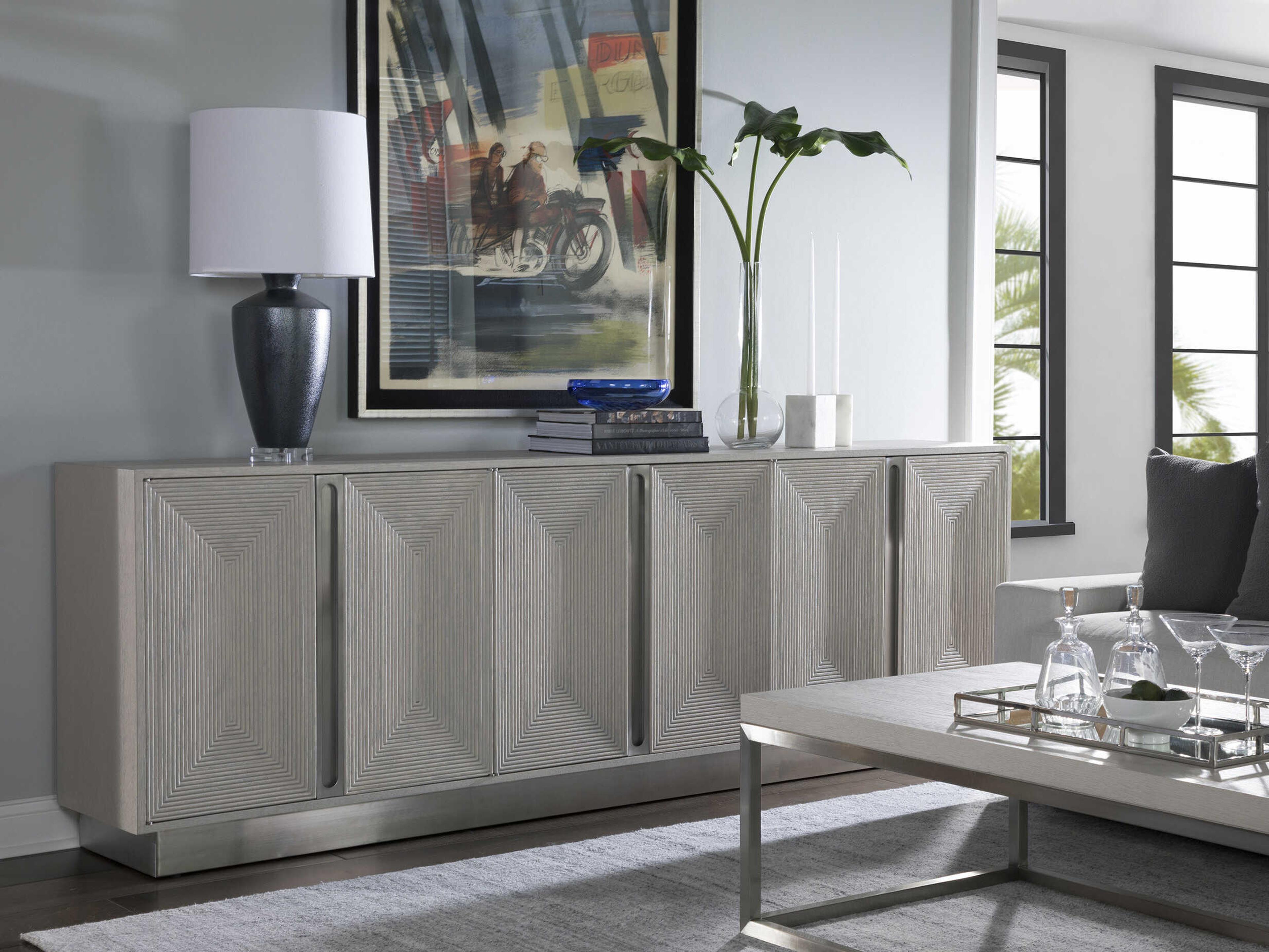 Artistica Gradient 101" Antiqued White Media Console