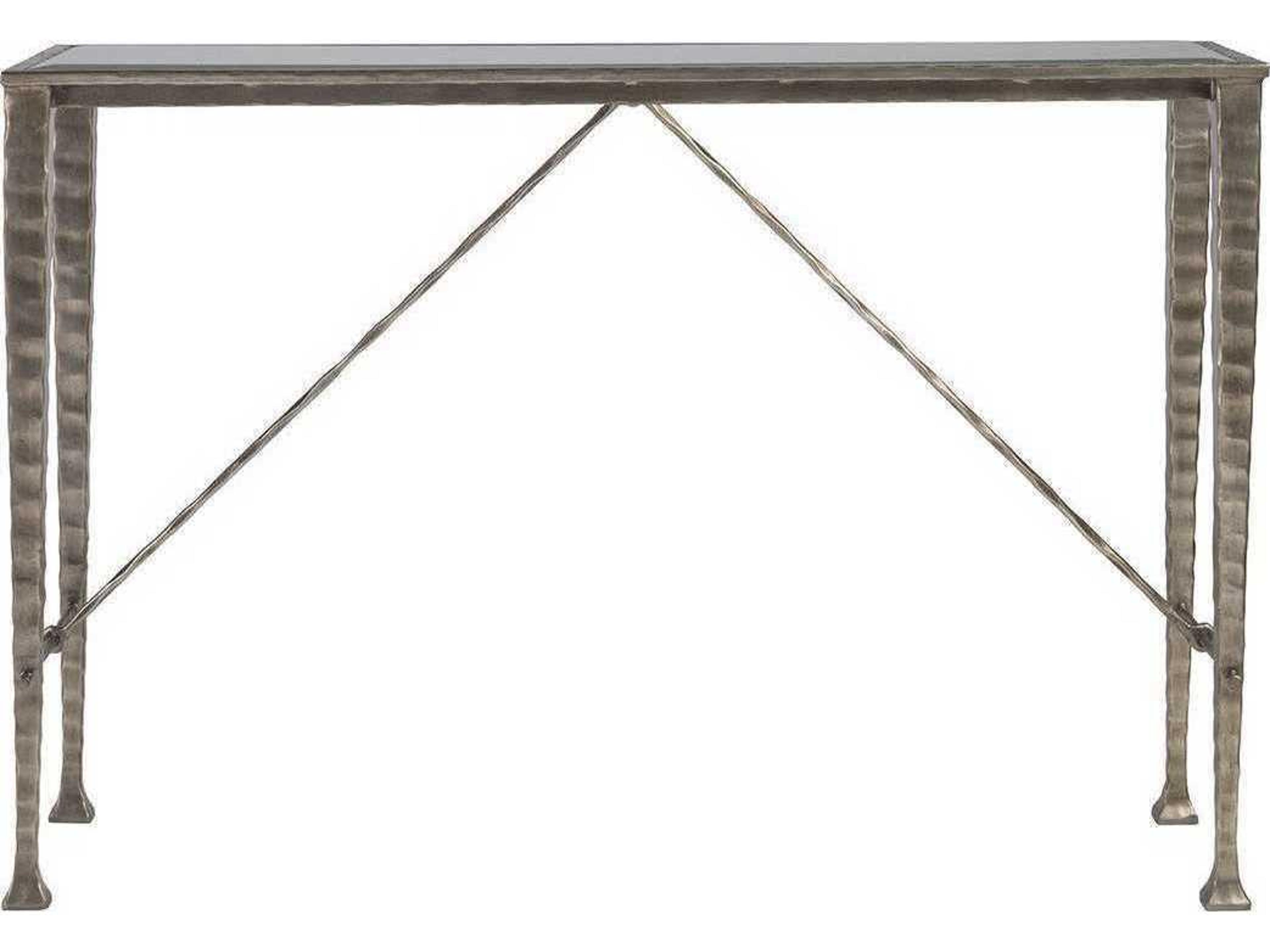 Artistica Cortona Rectangular Glass Iron Bronze Console Table