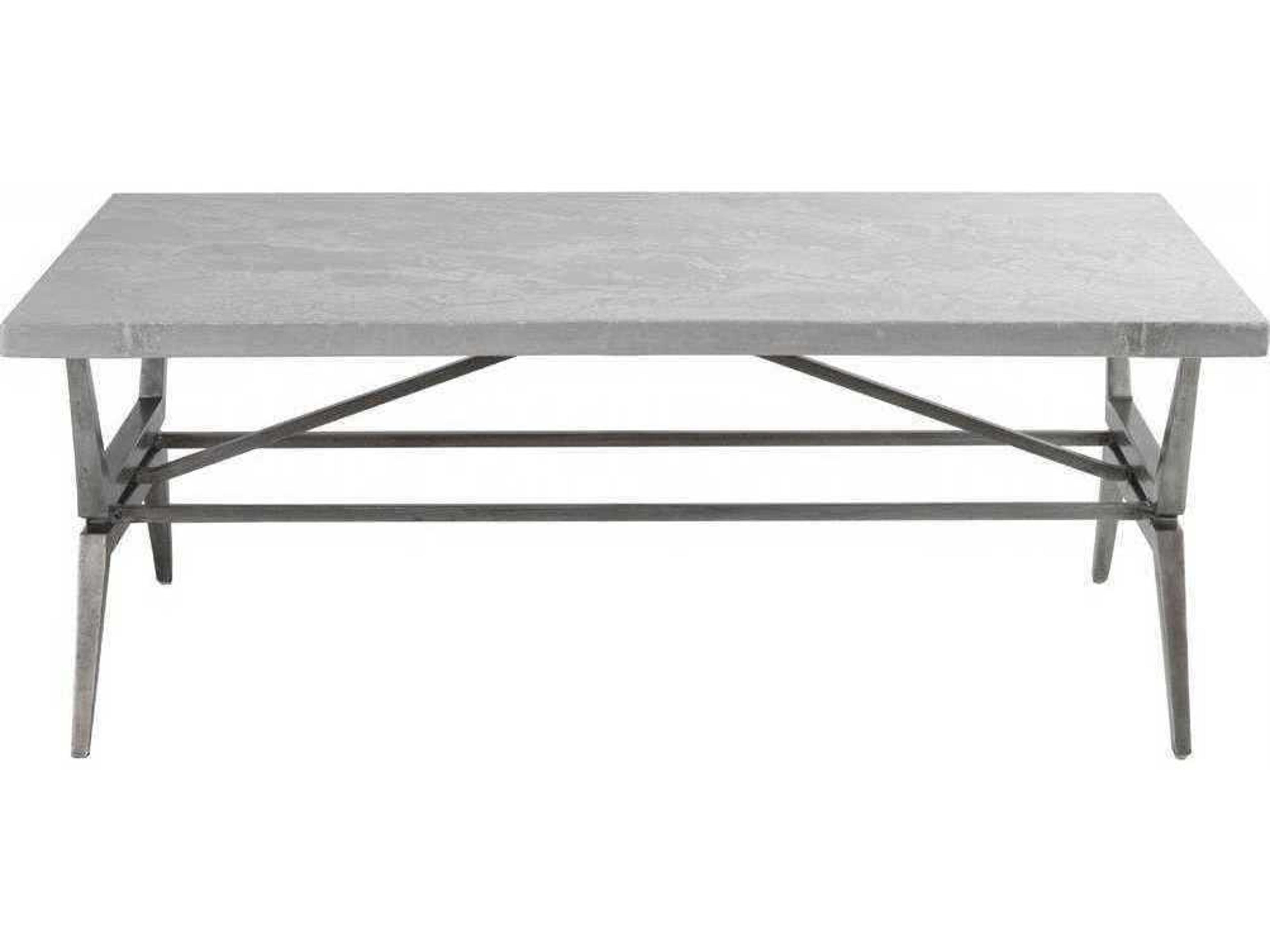 Artistica Cirro Rectangular Stone Gun Metal Gray Cocktail Table