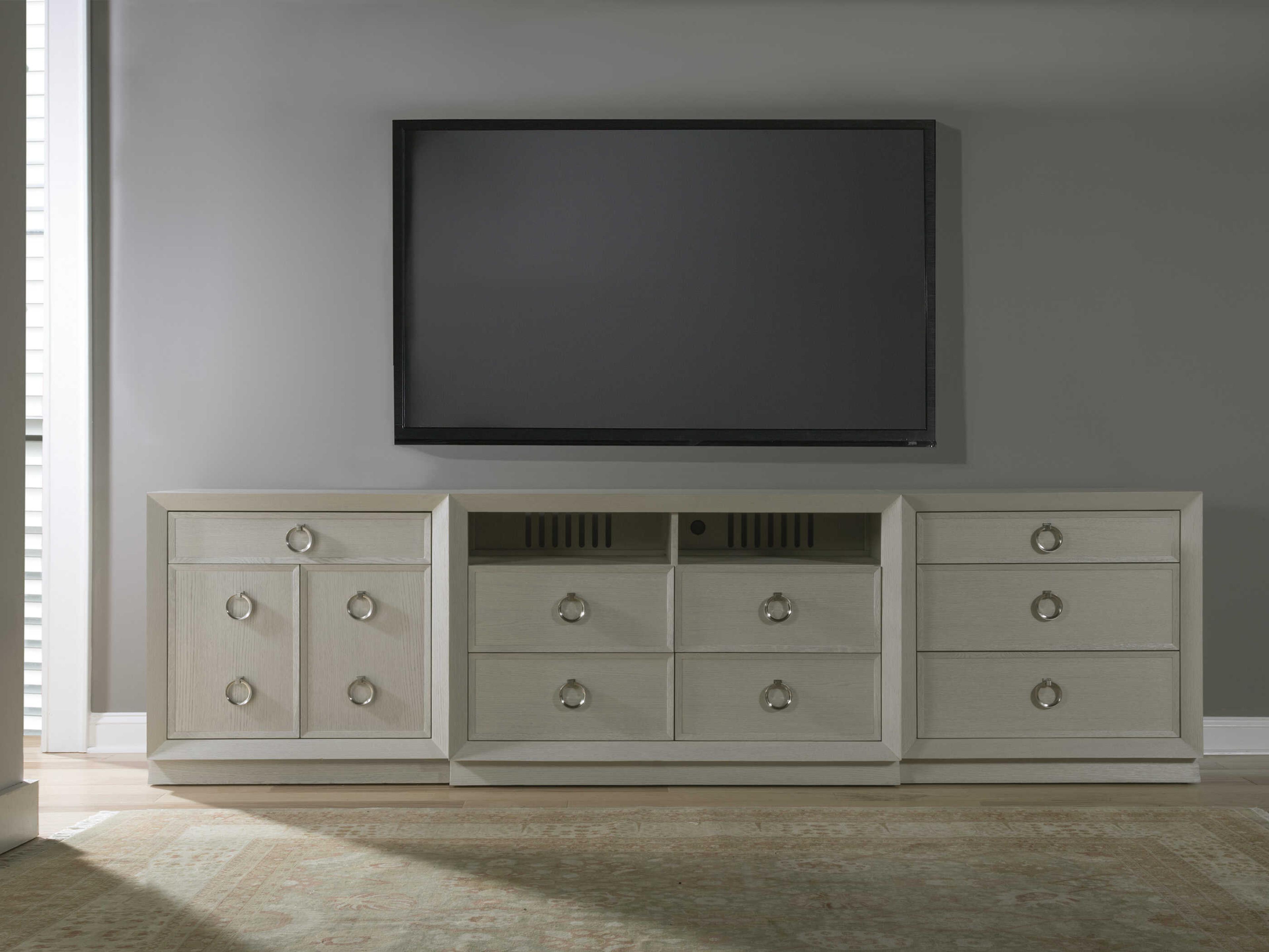 Artistica Zeitgeist 54" Antiqued White Media Console
