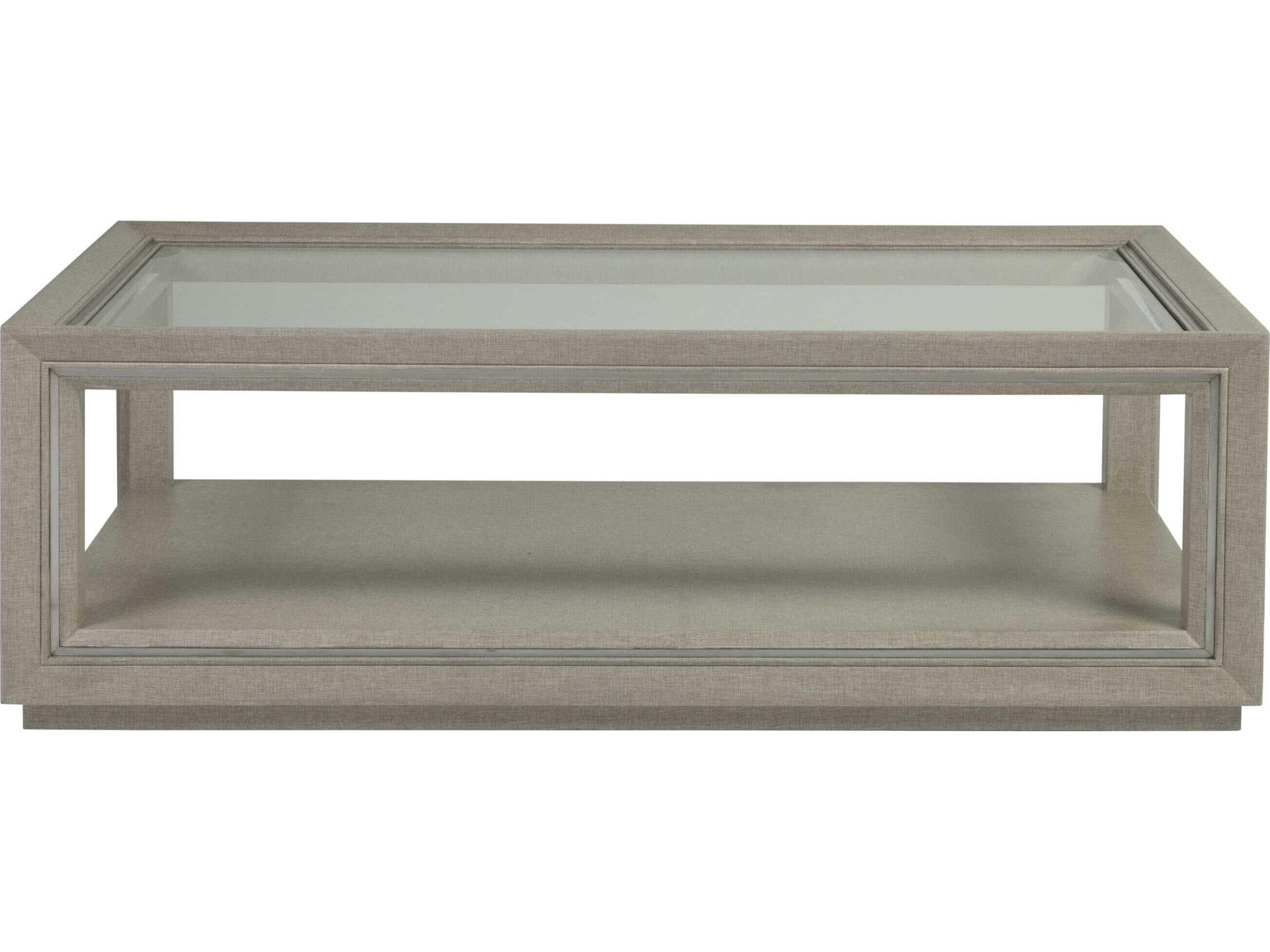 Artistica Zeitgeist Rectangular Glass Antique Linen Coffee Table