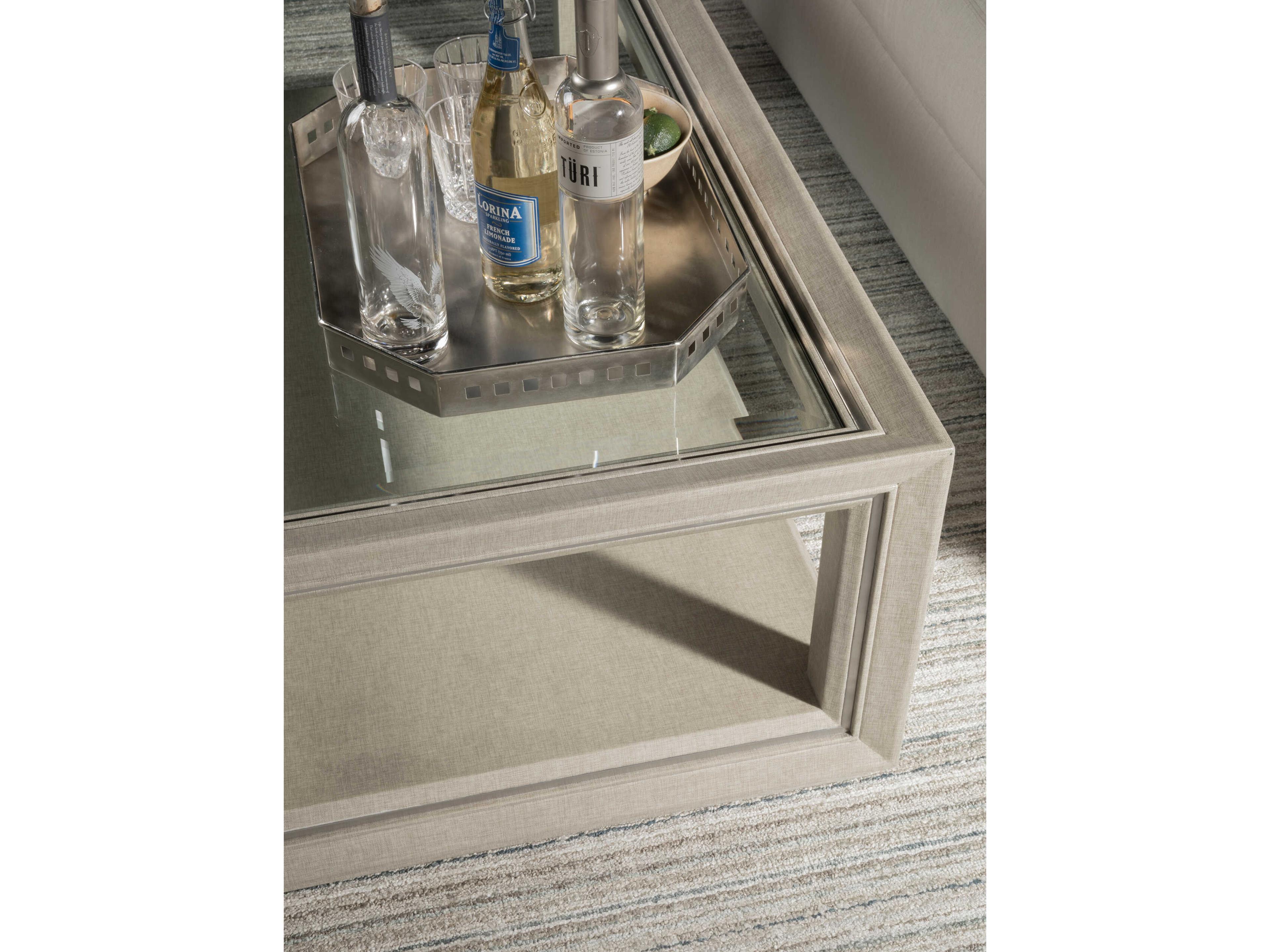 Artistica Zeitgeist Rectangular Glass Antique Linen Coffee Table