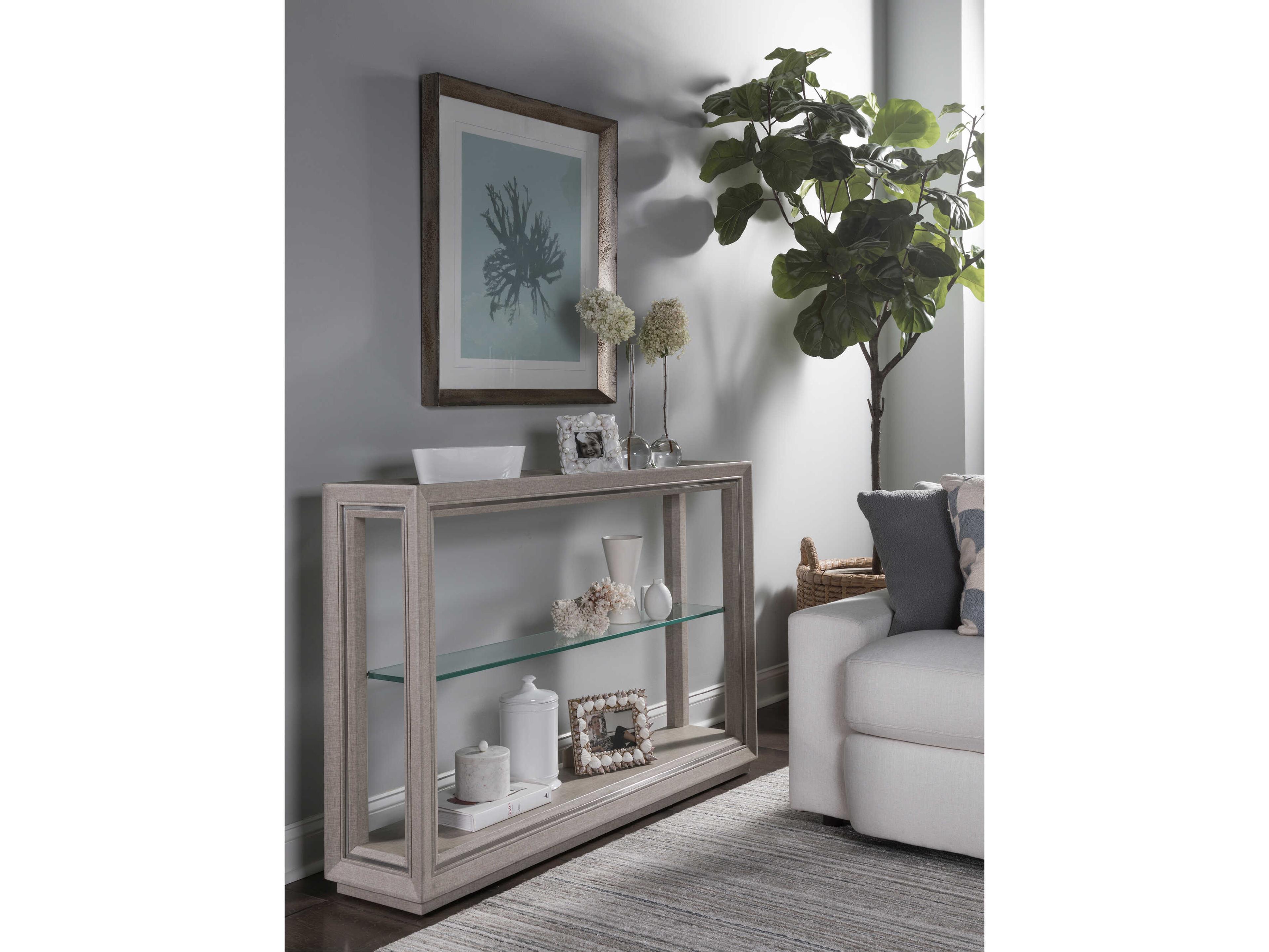 Artistica Zeitgeist Rectangular Glass Antique Linen Console Table