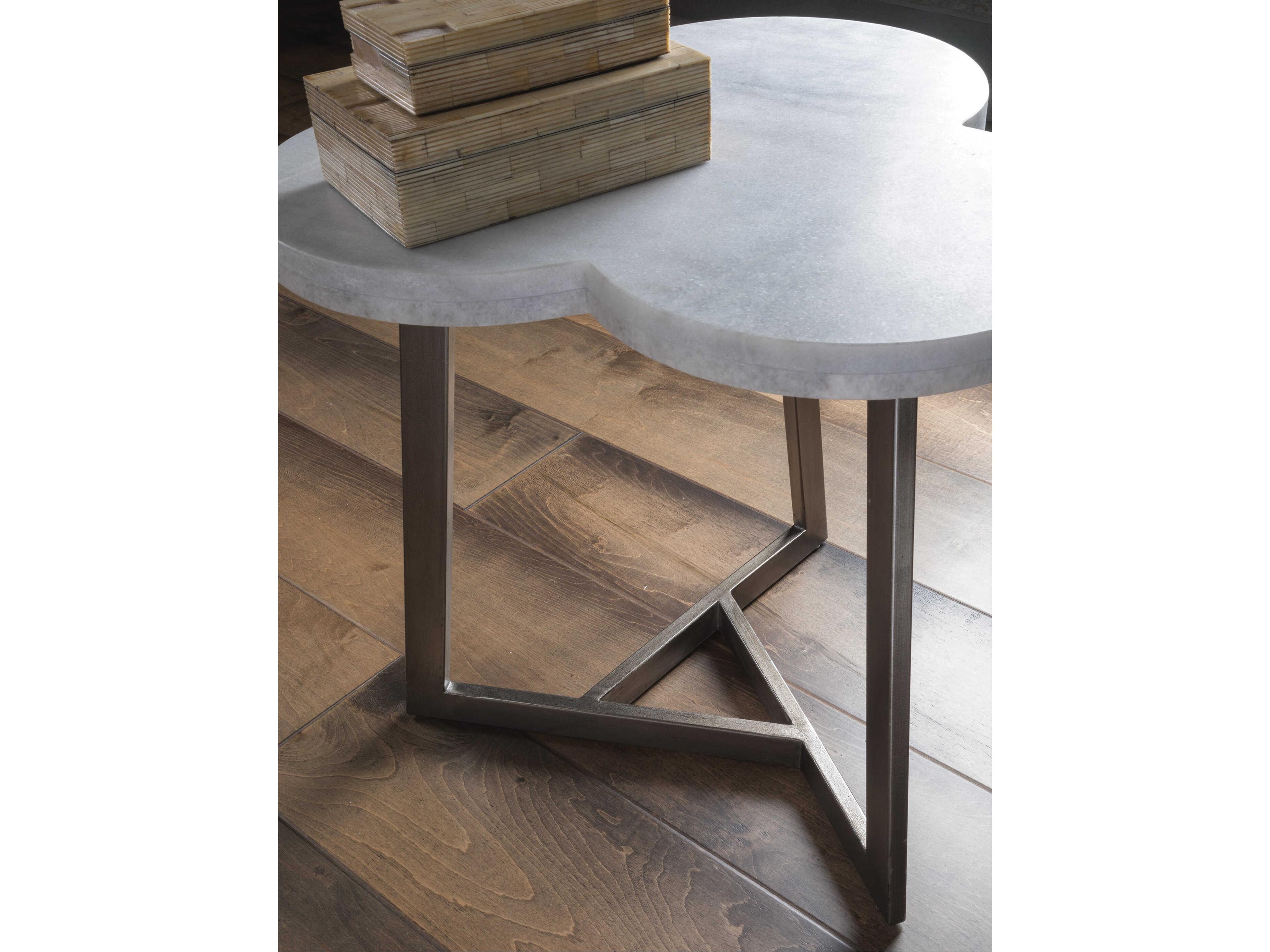 Artistica Aristo Marble Silver Leaf End Table