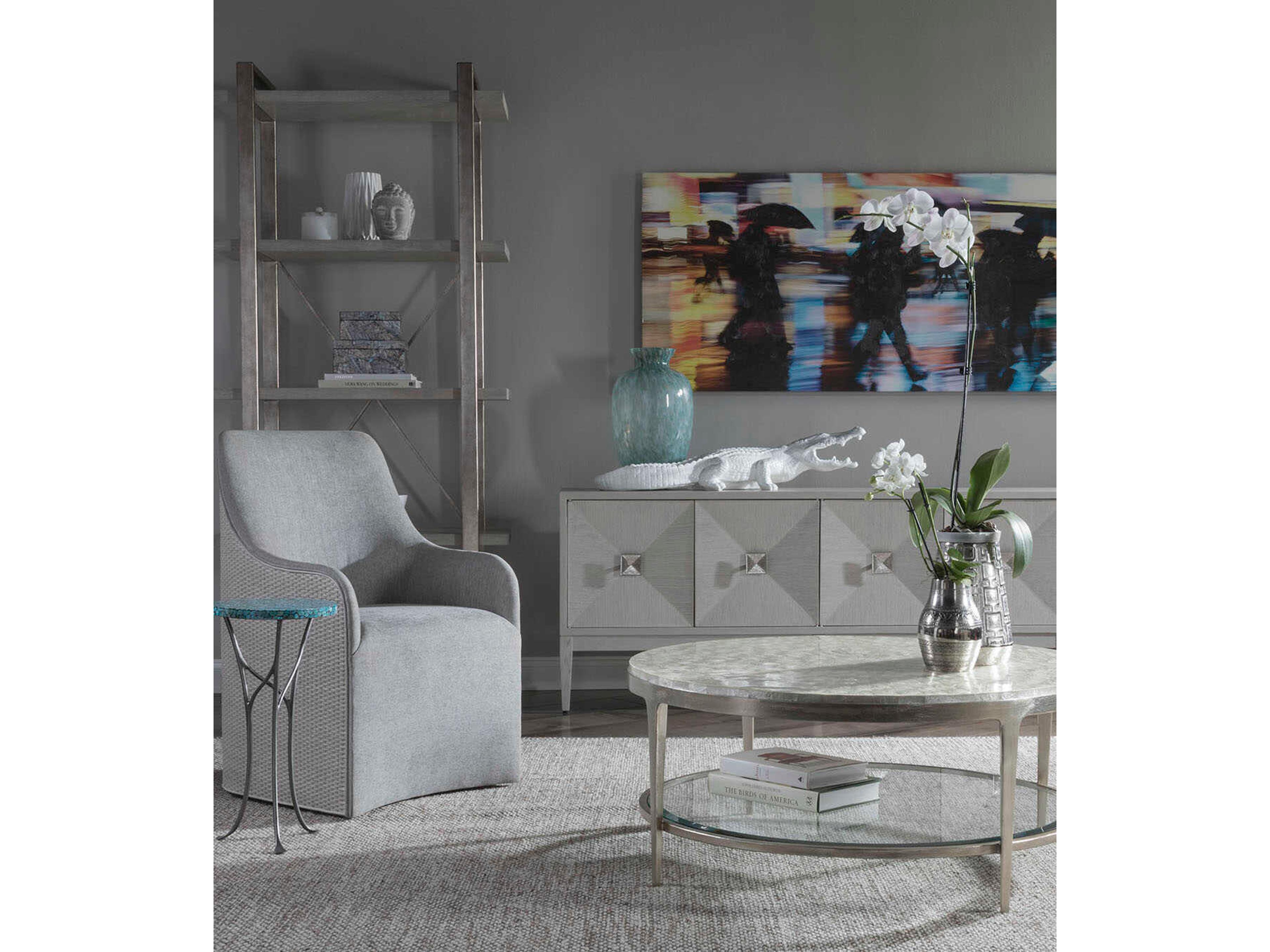 Artistica Riley Gray Upholstered Arm Dining Chair