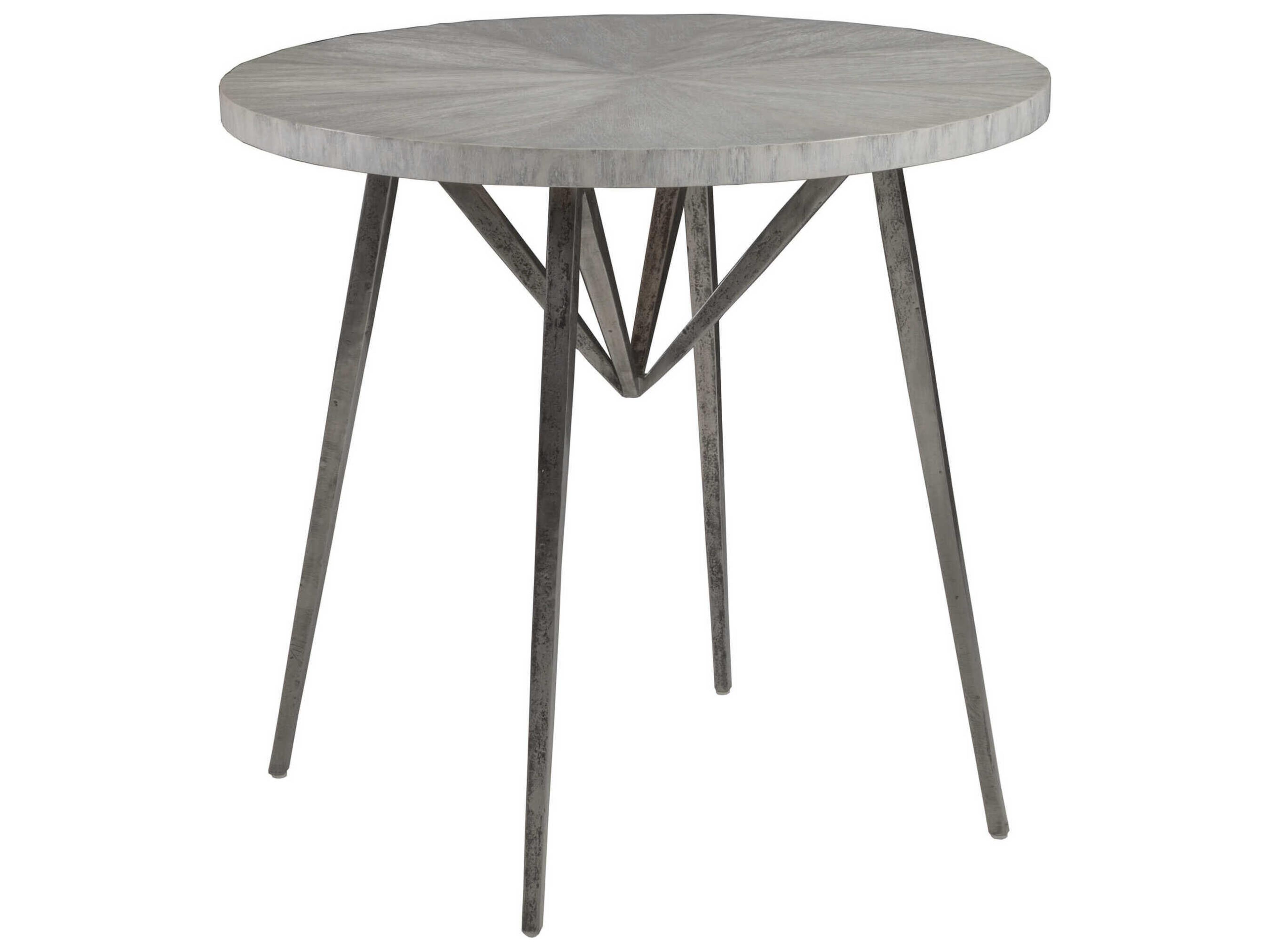 Artistica Alfie Round Wood Creamy White End Table