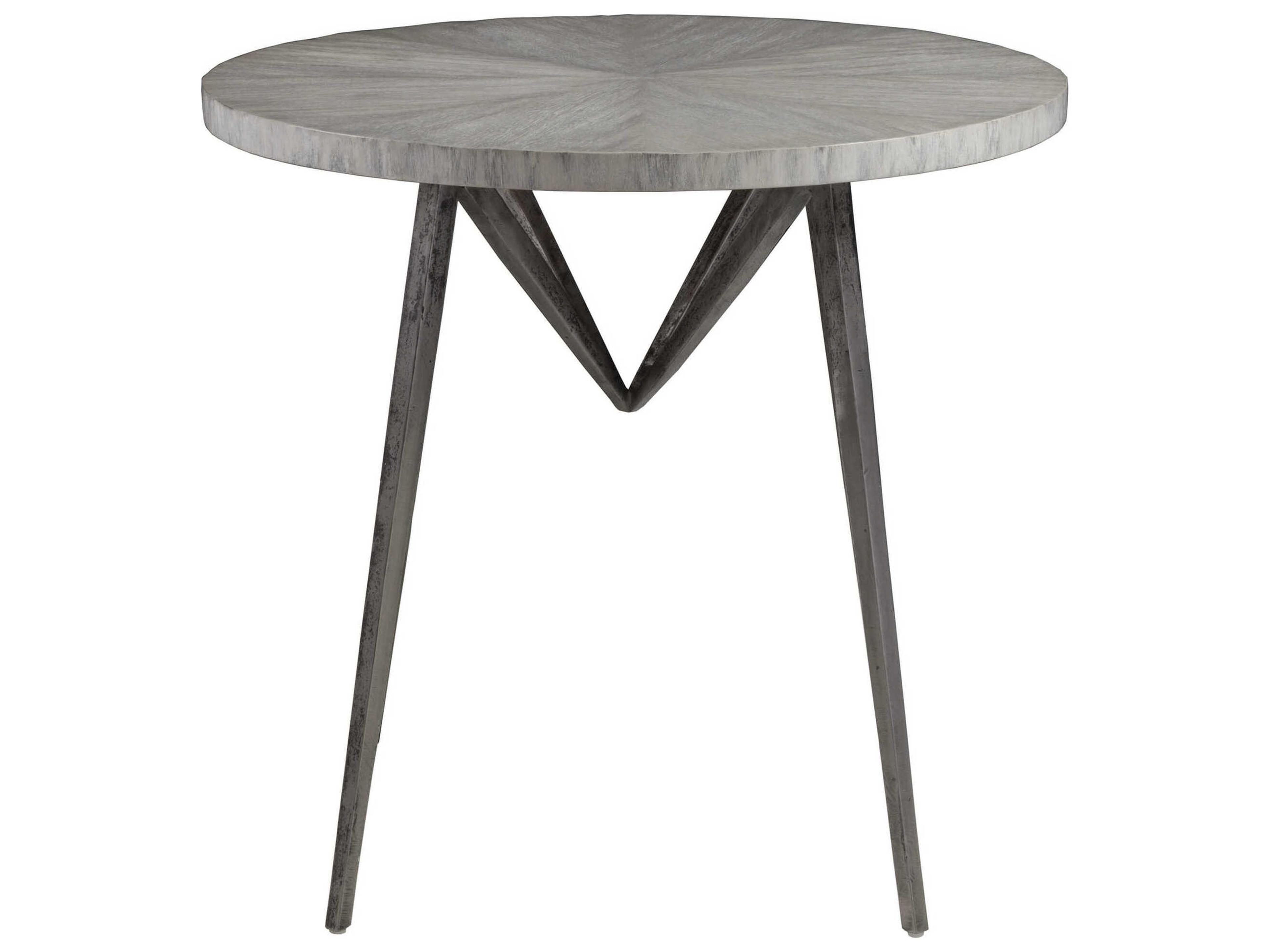 Artistica Alfie Round Wood Creamy White End Table