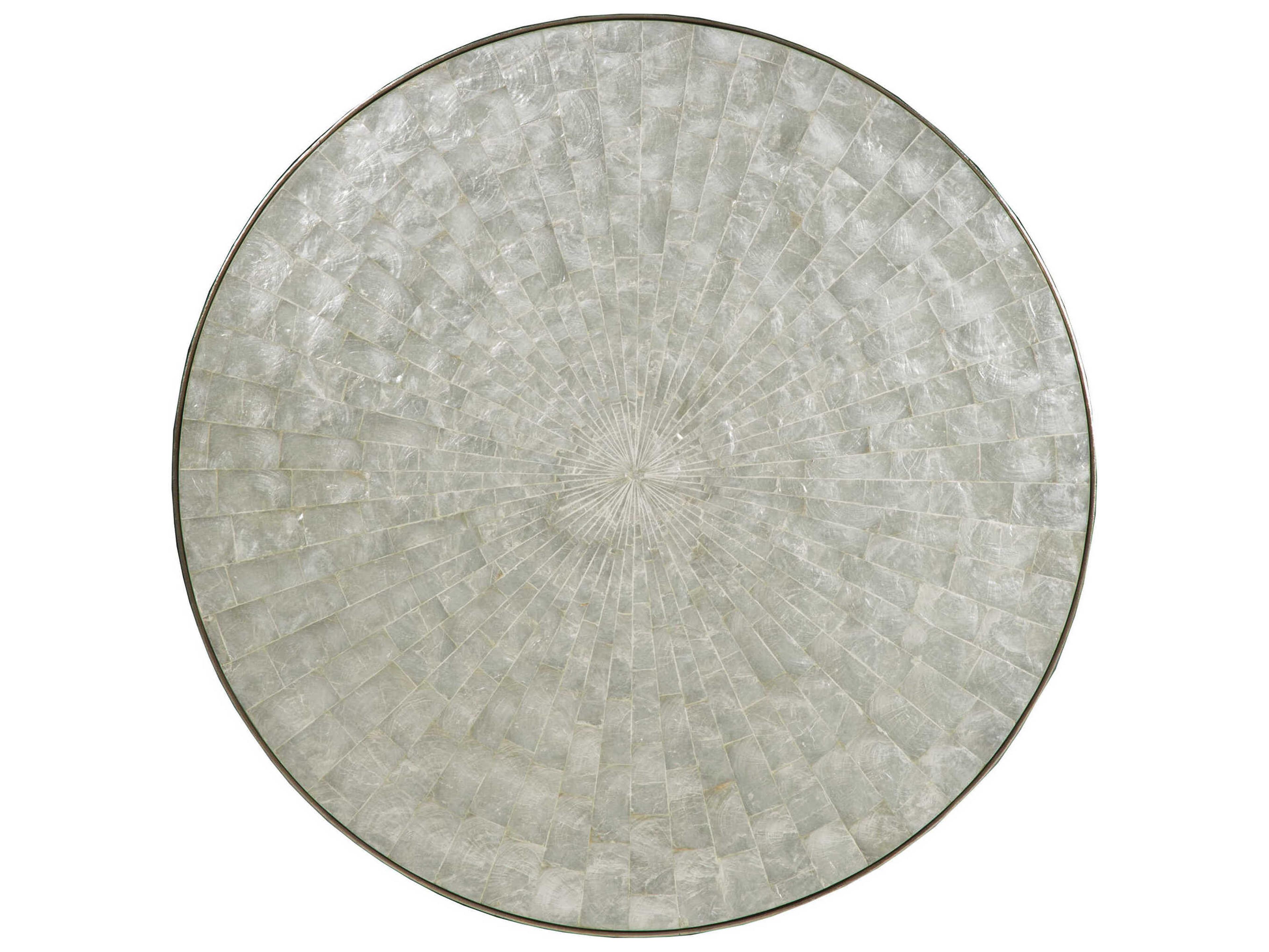 Artistica Capiz Round Stone Champagne Coffee Table