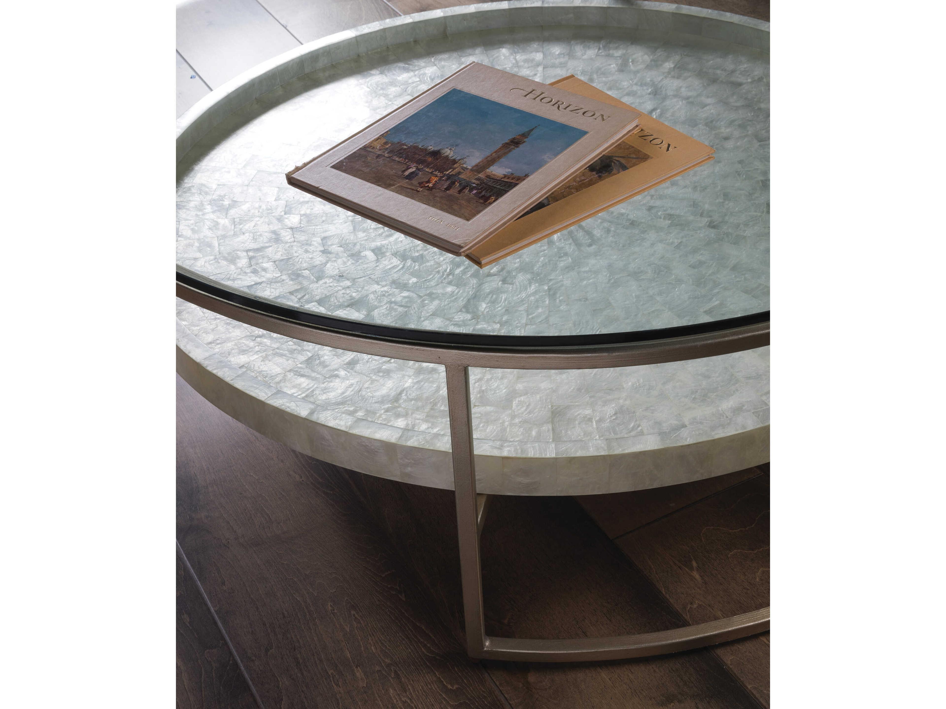 Artistica Cumulus Round Glass Champagne Coffee Table