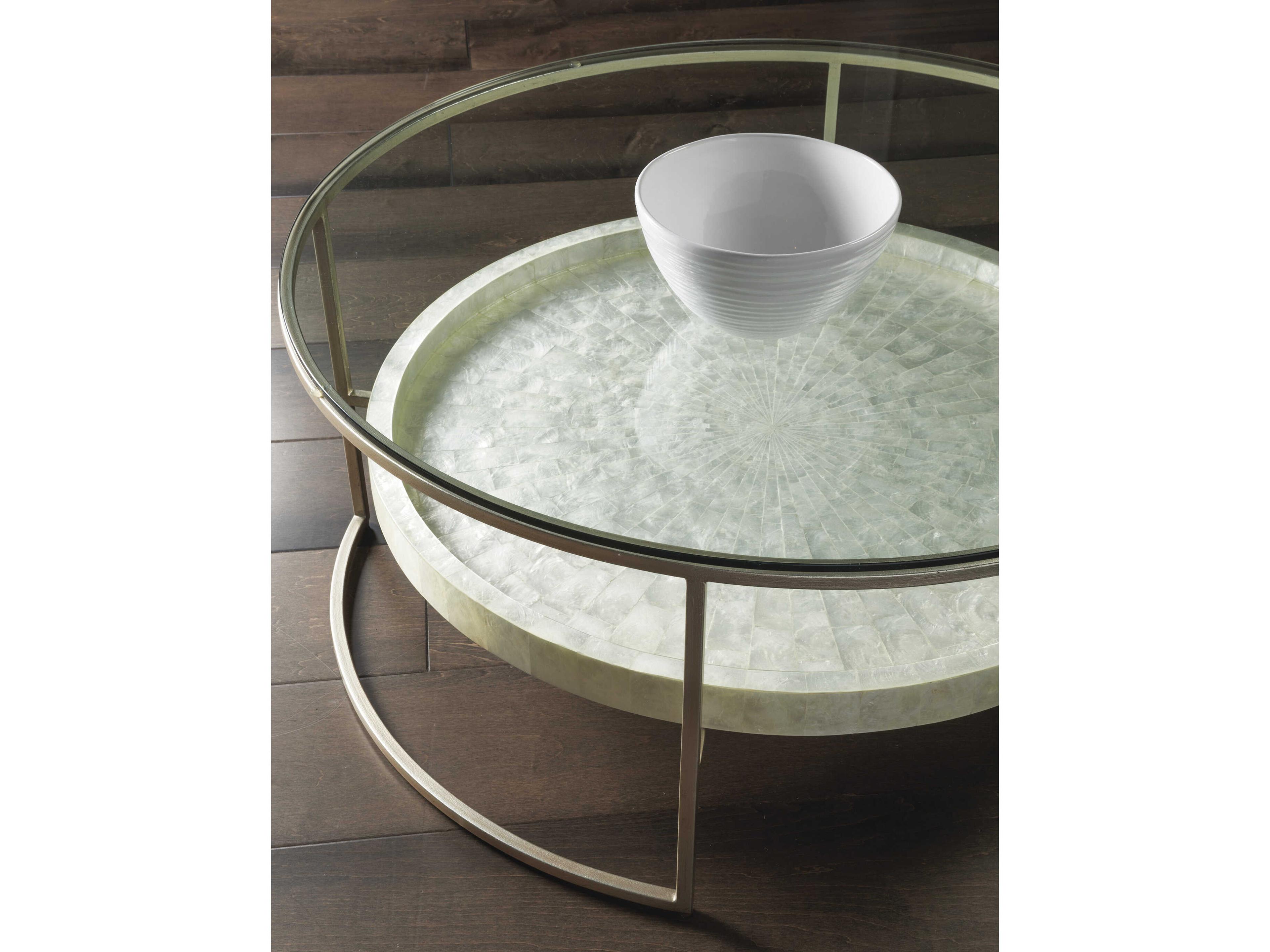 Artistica Cumulus Round Glass Champagne Coffee Table