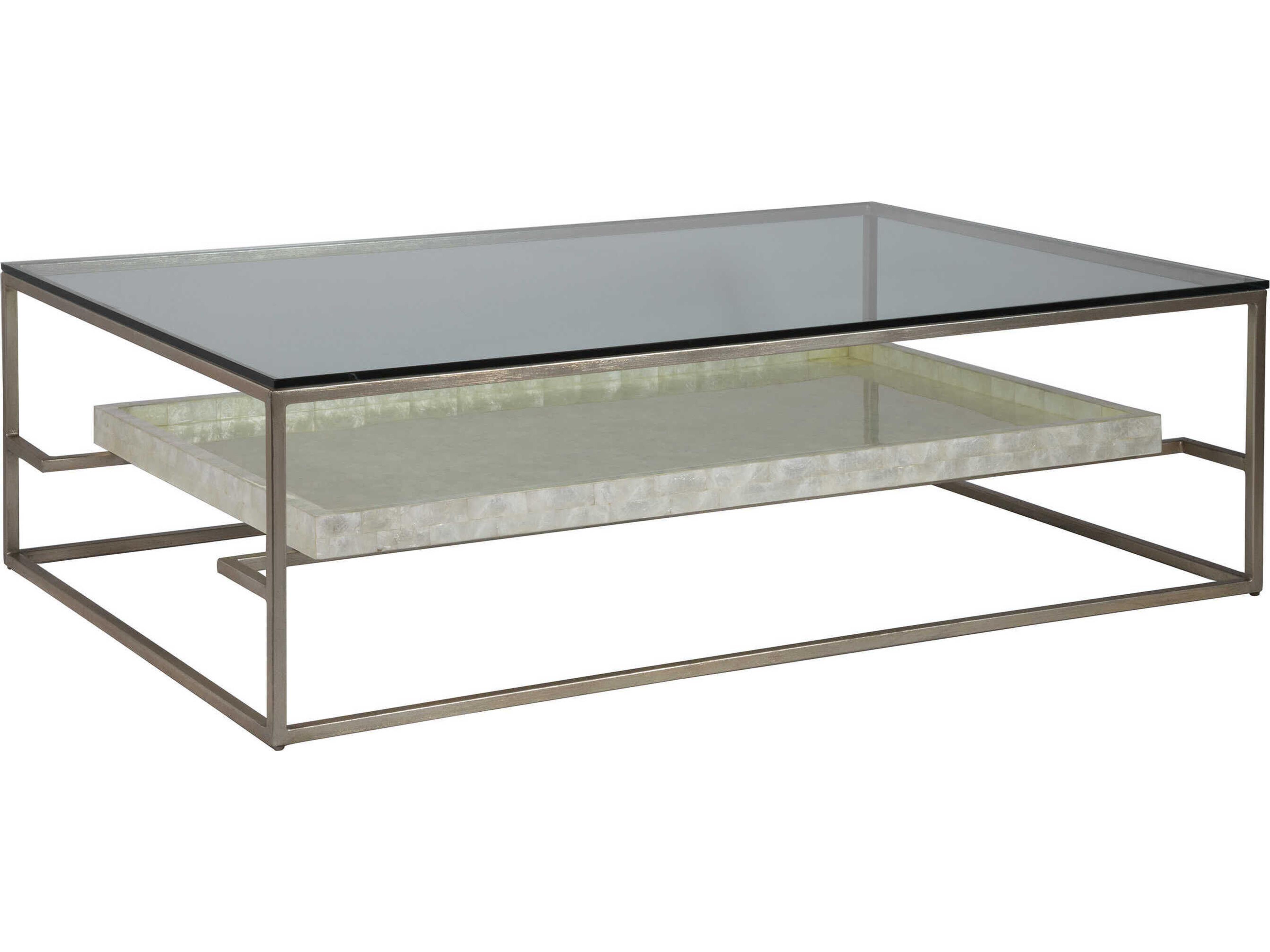 Artistica Cumulus Rectangular Glass Champagne Coffee Table