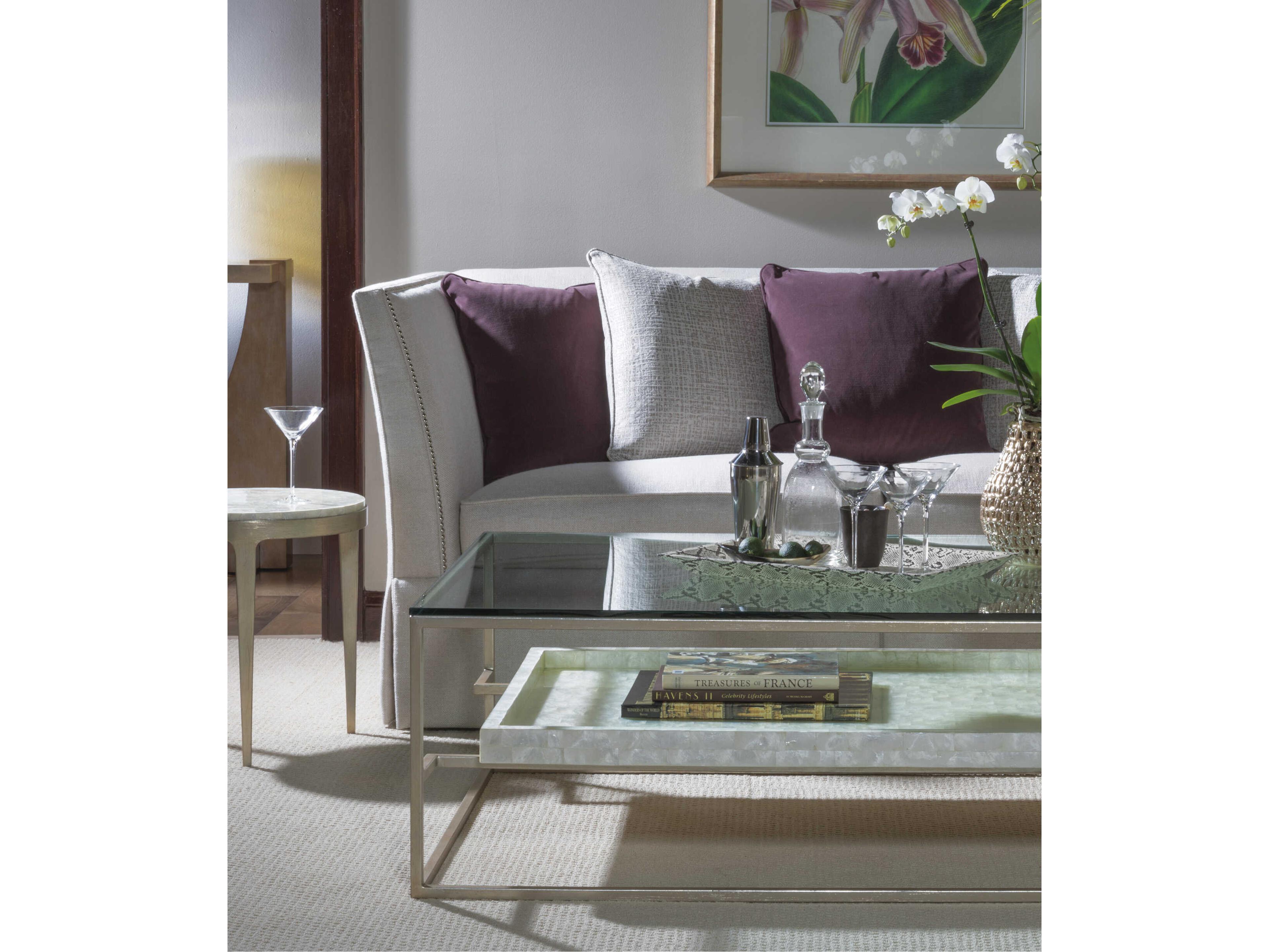 Artistica Cumulus Rectangular Glass Champagne Coffee Table