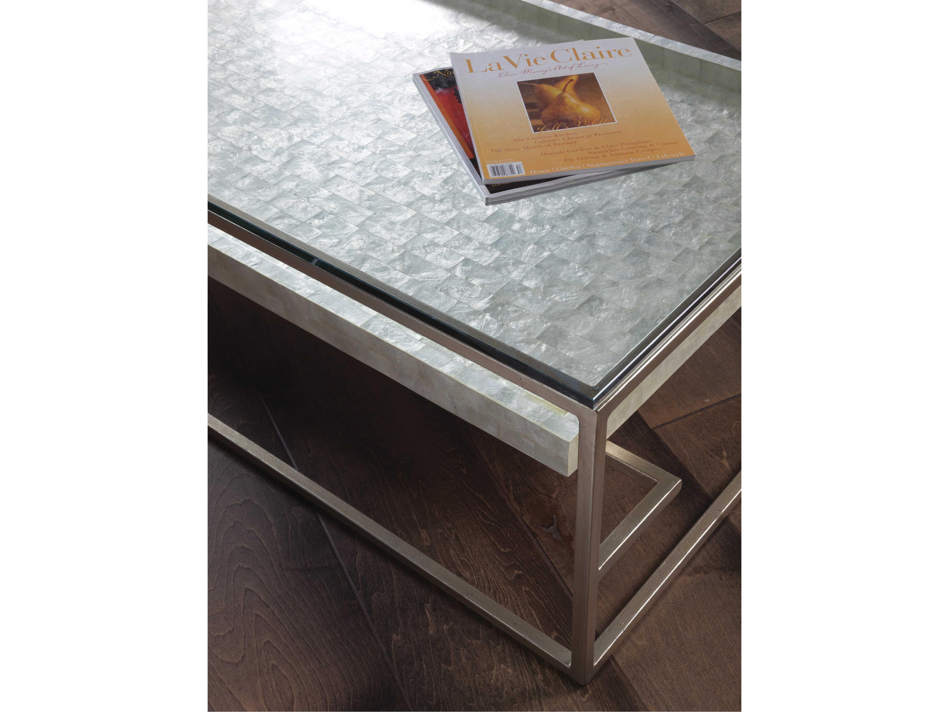 Artistica Cumulus Rectangular Glass Champagne Coffee Table